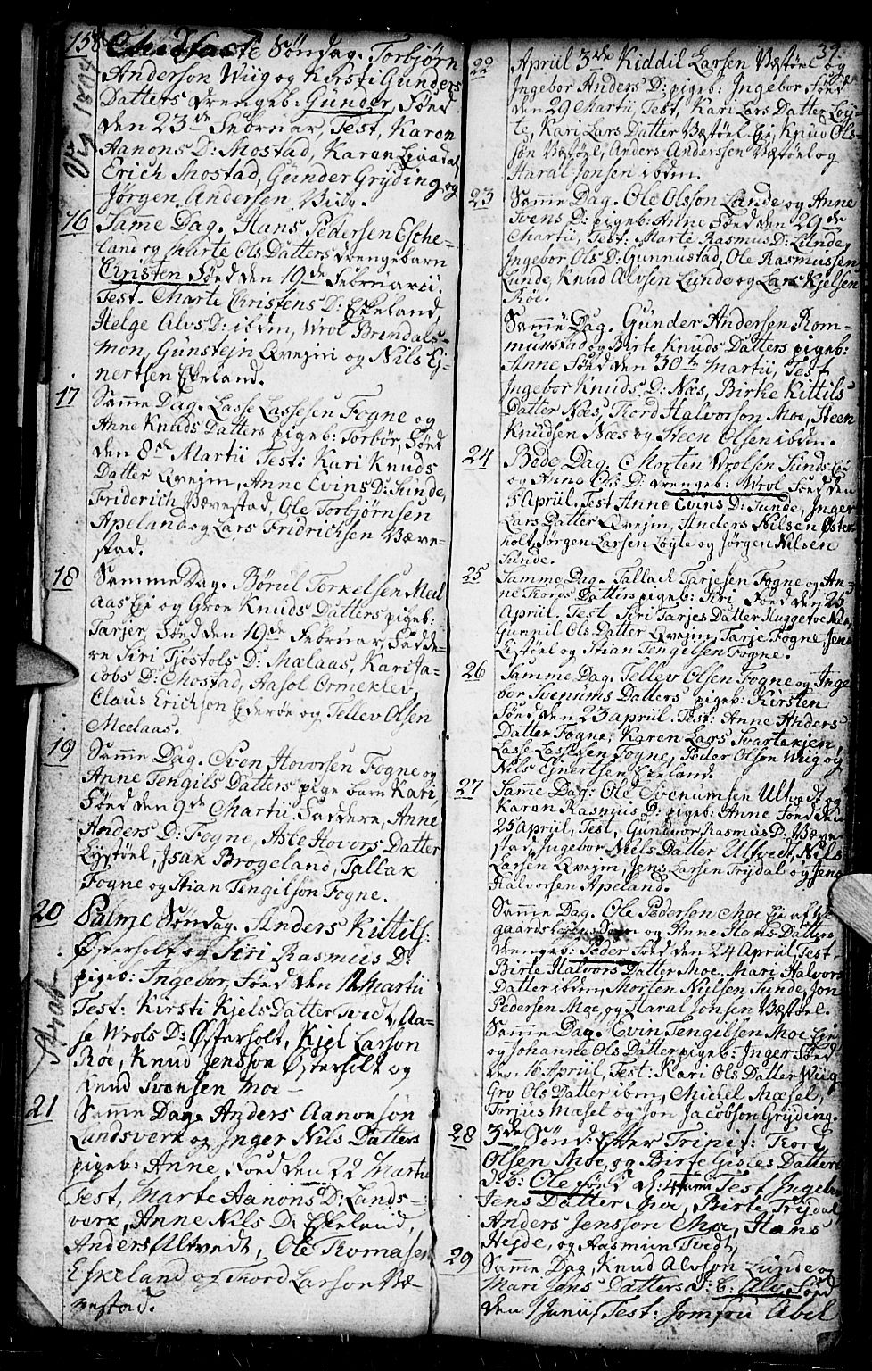 Gjerstad sokneprestkontor, AV/SAK-1111-0014/F/Fb/Fba/L0001: Parish register (copy) no. B 1, 1797-1816, p. 38-39