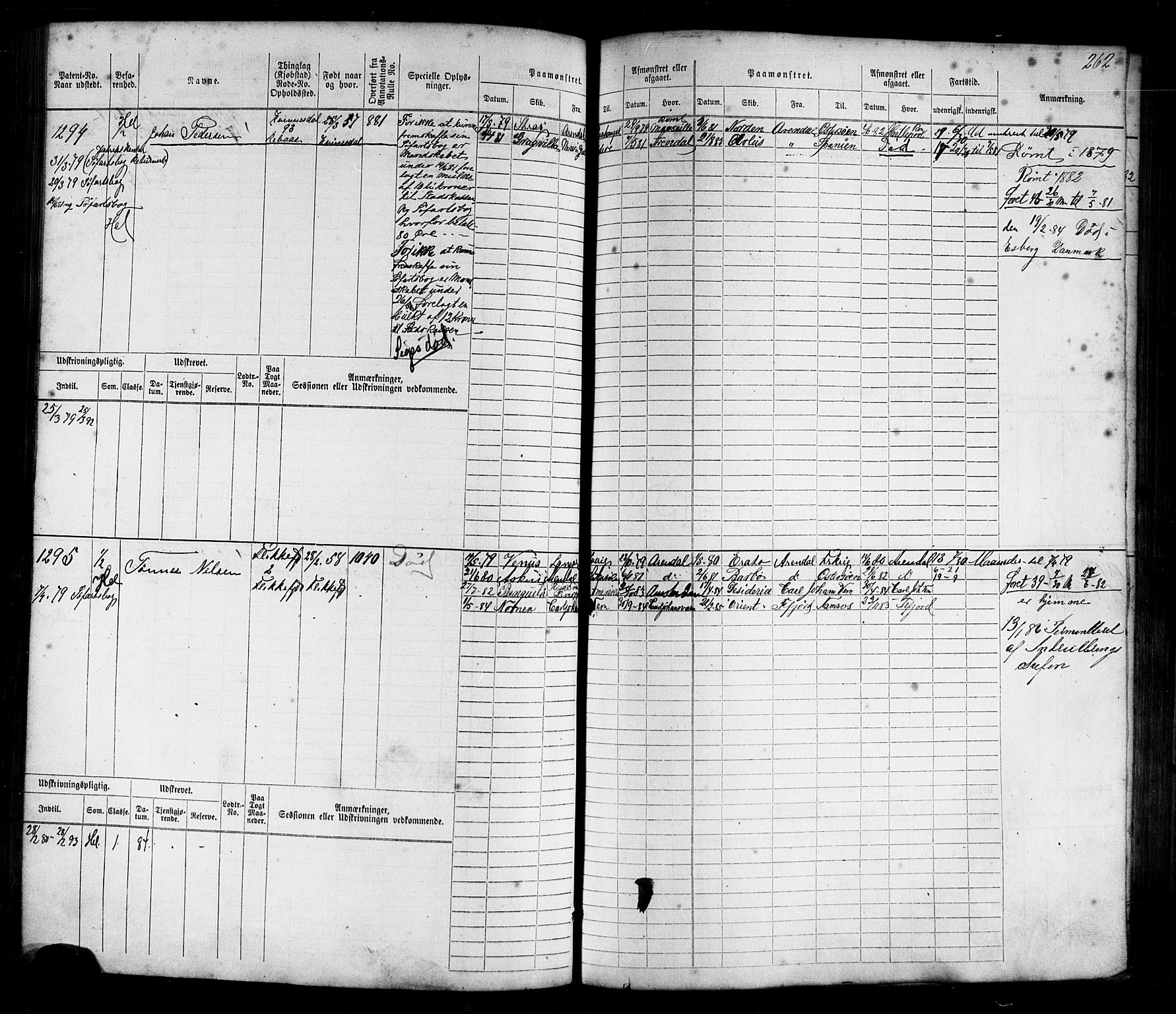 Flekkefjord mønstringskrets, AV/SAK-2031-0018/F/Fb/L0009: Hovedrulle nr 771-1533, Æ-6, 1868-1900, p. 283