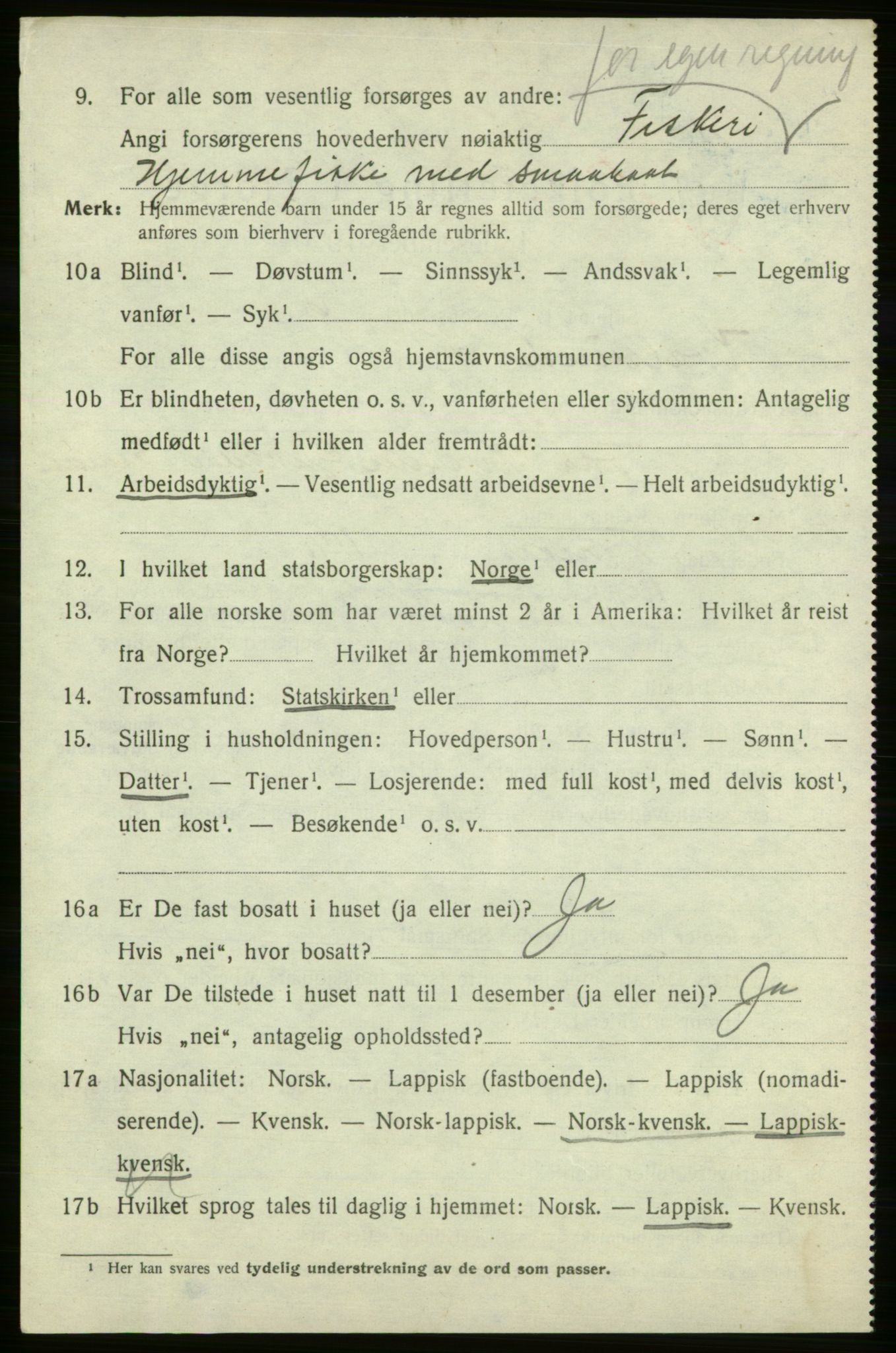 SATØ, 1920 census for , 1920, p. 2027