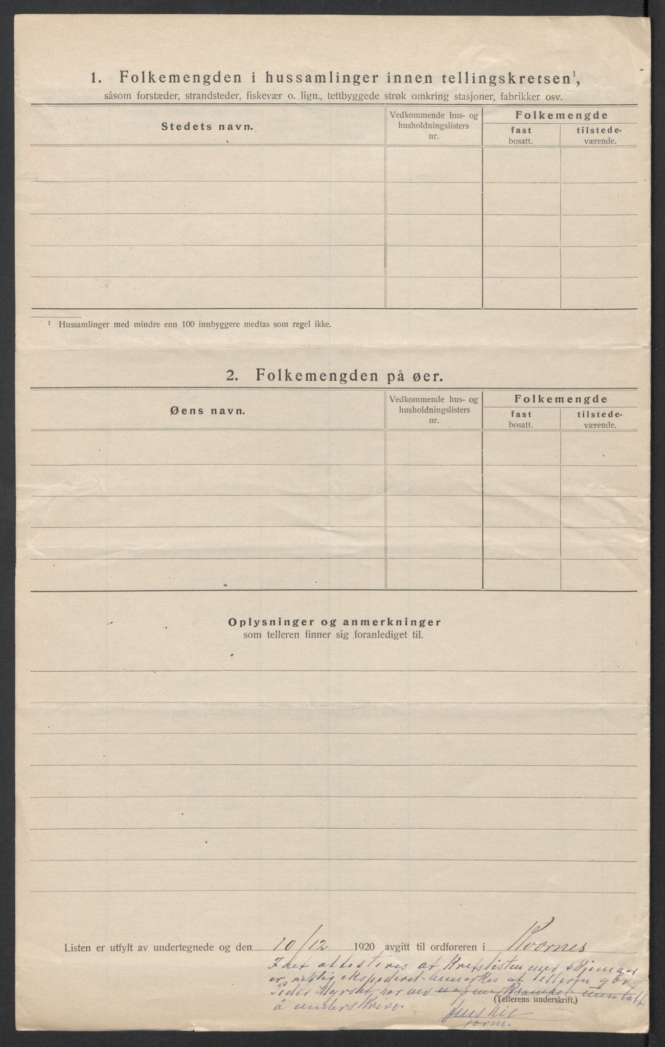 SAT, 1920 census for Kvernes, 1920, p. 14