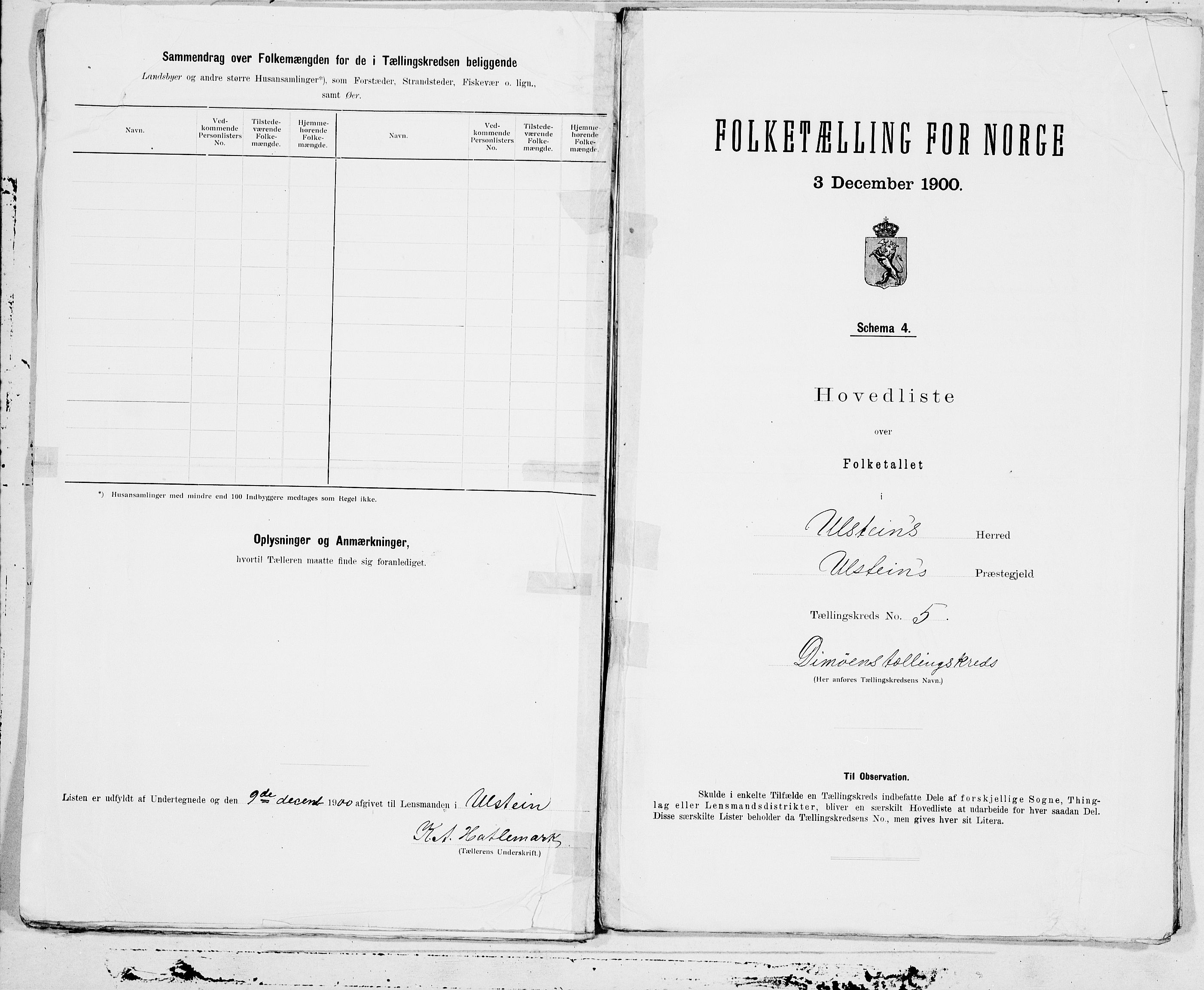 SAT, 1900 census for Ulstein, 1900, p. 10