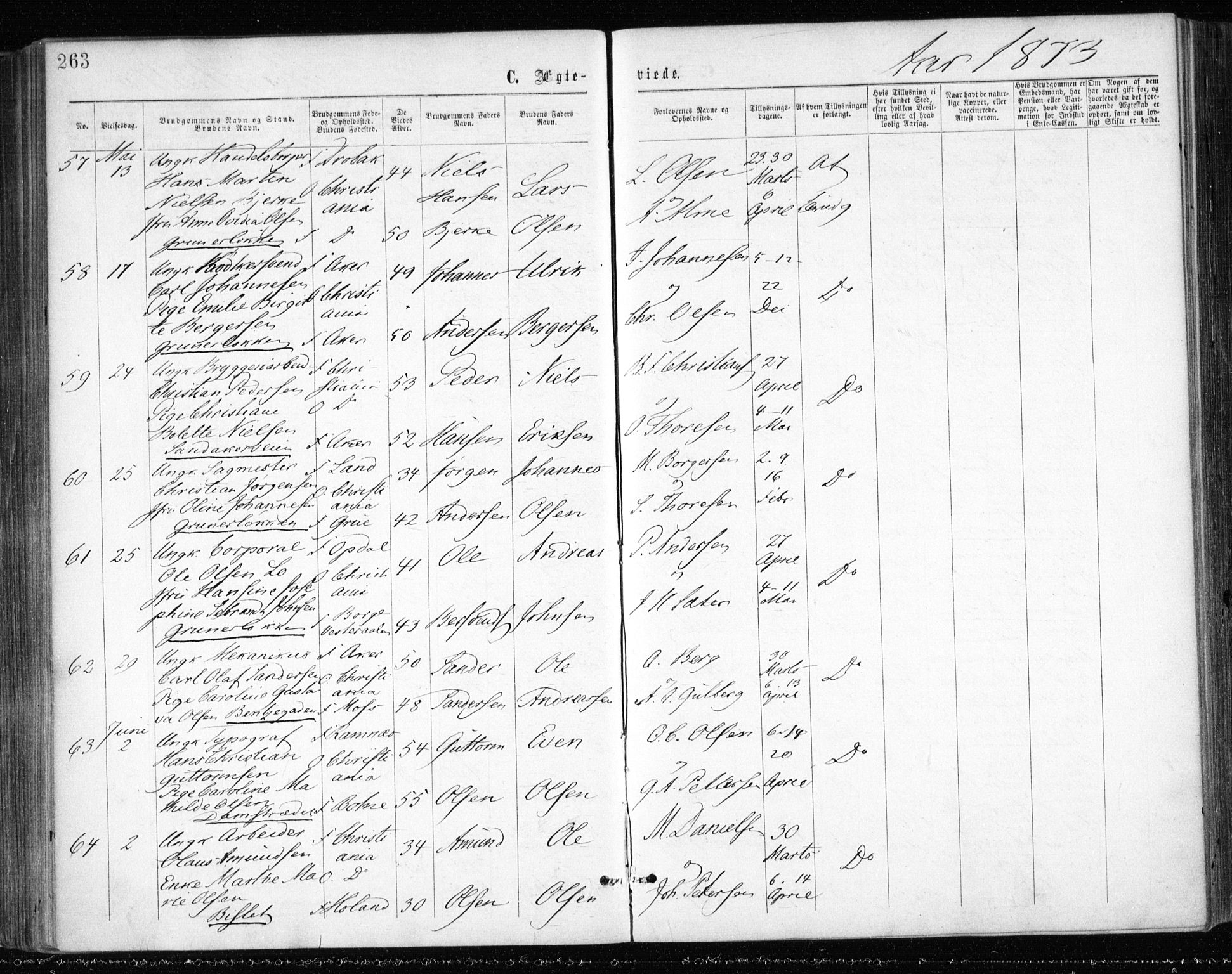 Gamle Aker prestekontor Kirkebøker, AV/SAO-A-10617a/F/L0003: Parish register (official) no. 3, 1865-1873, p. 263