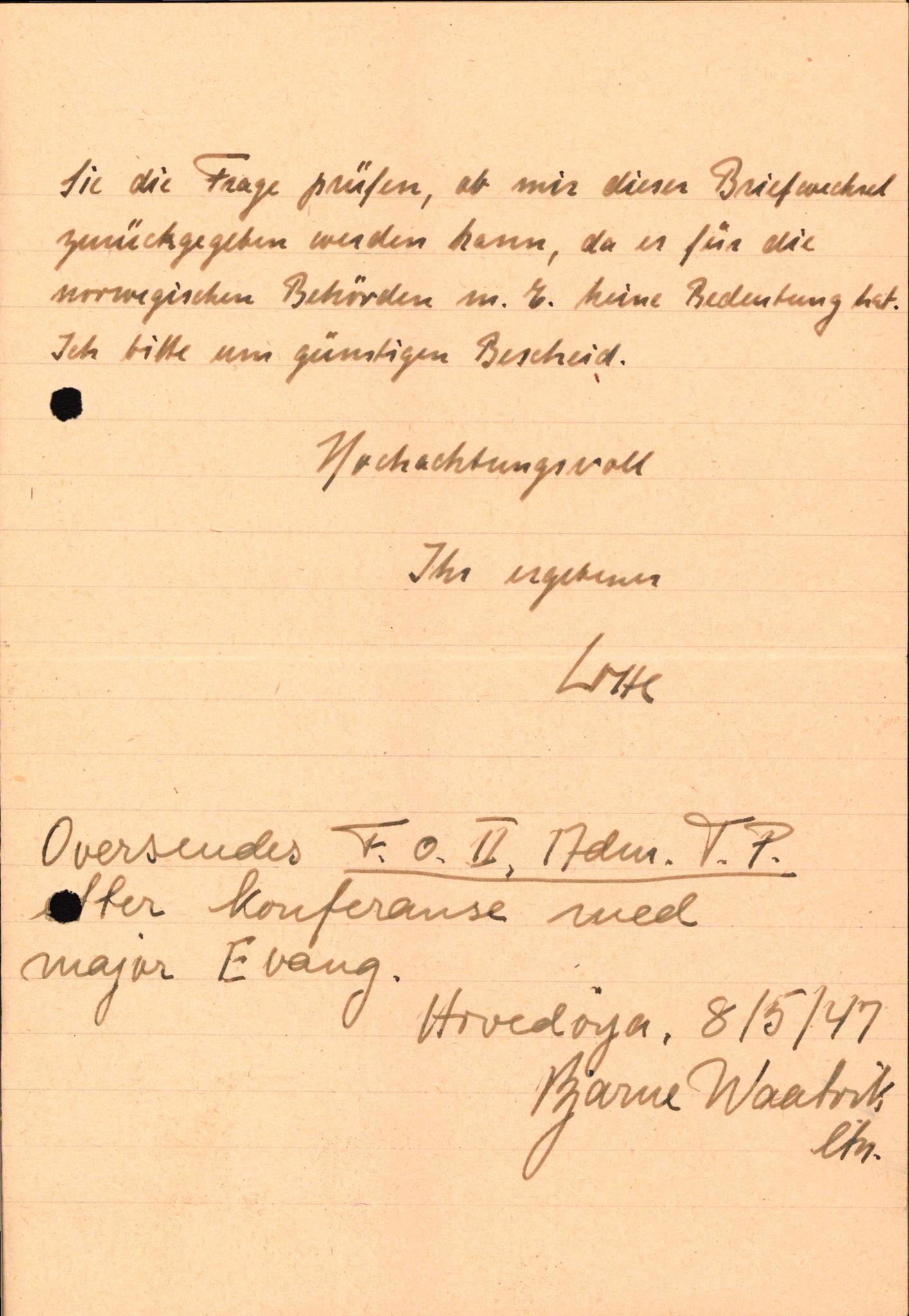 Forsvaret, Forsvarets overkommando II, AV/RA-RAFA-3915/D/Db/L0025: CI Questionaires. Tyske okkupasjonsstyrker i Norge. Tyskere., 1945-1946, p. 147