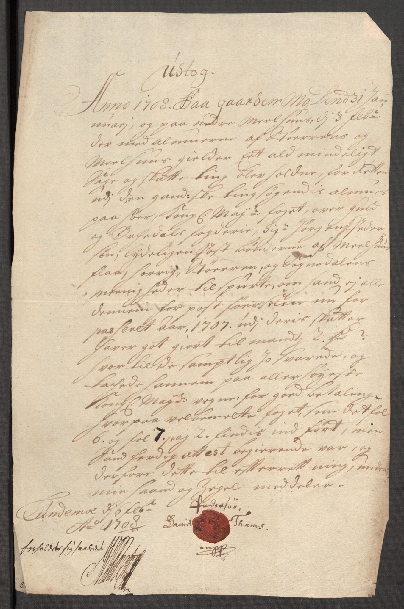 Rentekammeret inntil 1814, Reviderte regnskaper, Fogderegnskap, AV/RA-EA-4092/R60/L3957: Fogderegnskap Orkdal og Gauldal, 1707, p. 369