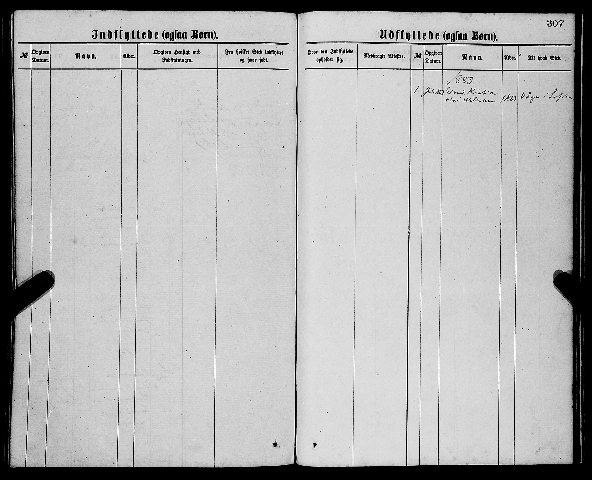 Sandviken Sokneprestembete, SAB/A-77601/H/Ha/L0001: Parish register (official) no. A 1, 1867-1877, p. 307