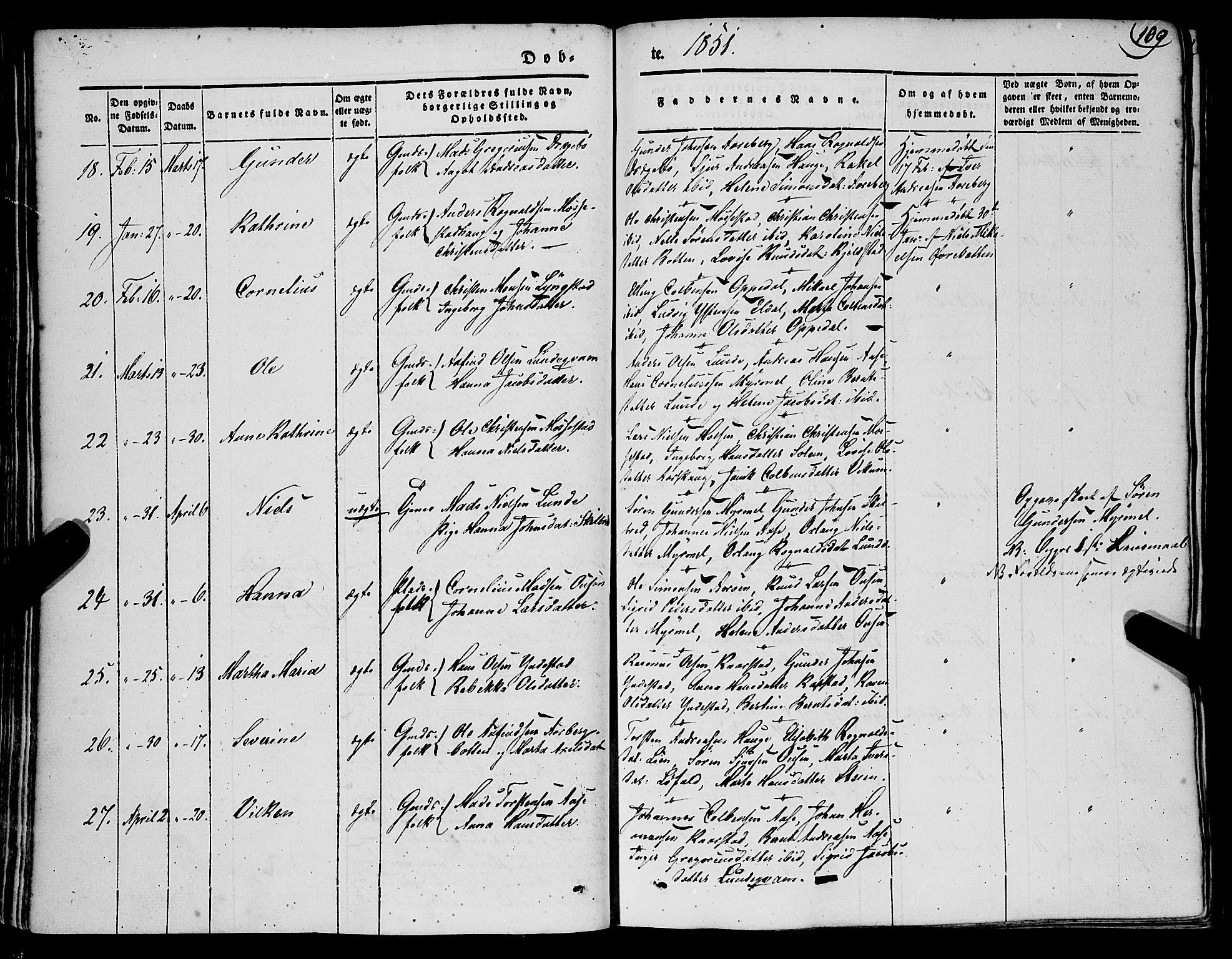 Gaular sokneprestembete, AV/SAB-A-80001/H/Haa: Parish register (official) no. A 4I, 1840-1859, p. 109