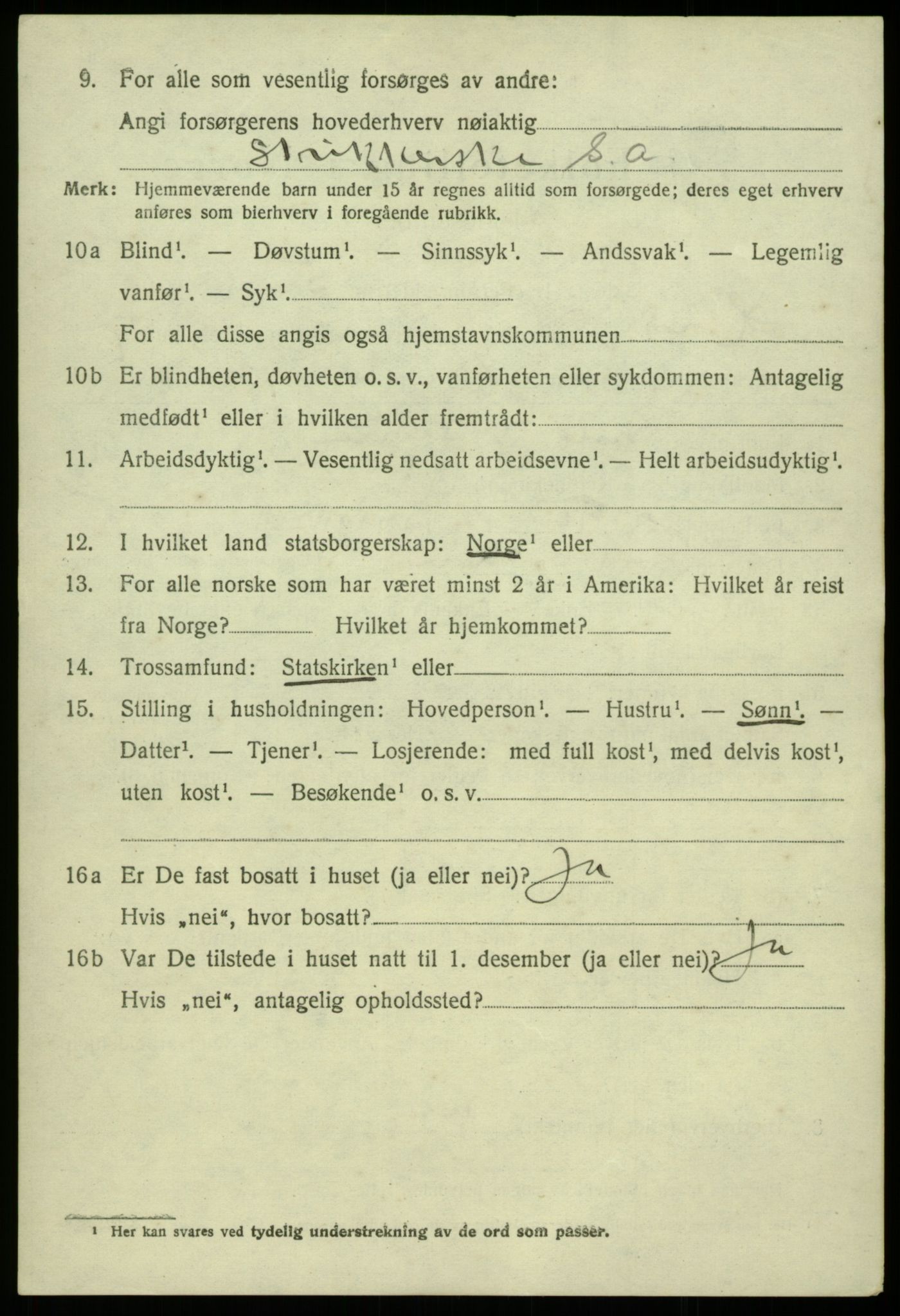 SAB, 1920 census for Os, 1920, p. 5707