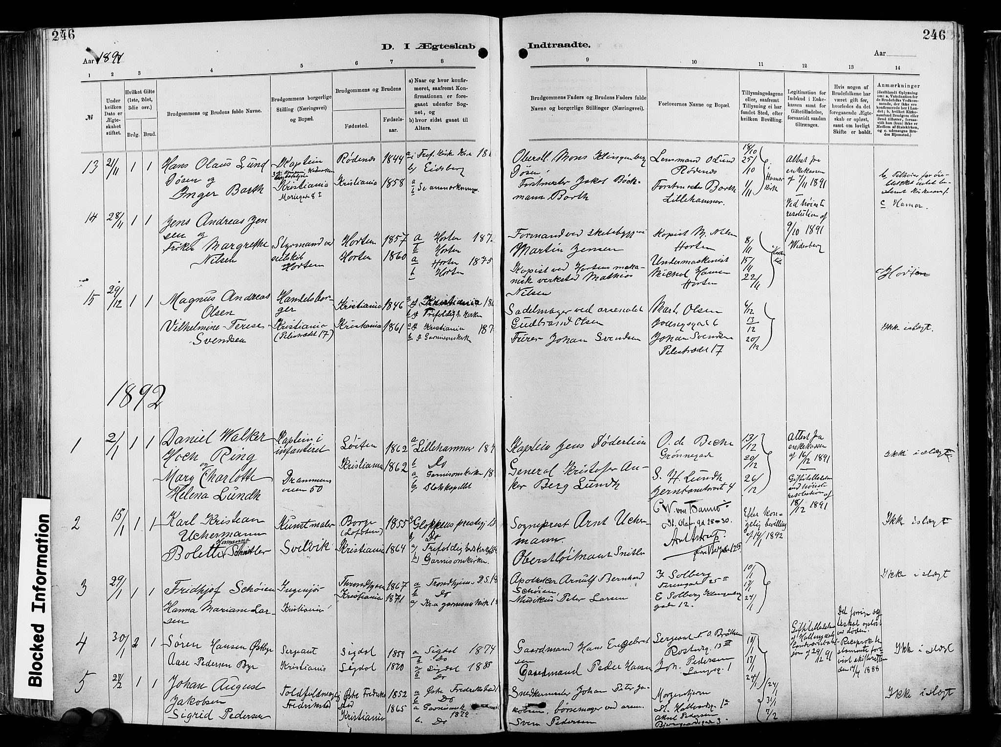 Garnisonsmenigheten Kirkebøker, SAO/A-10846/F/Fa/L0012: Parish register (official) no. 12, 1880-1893, p. 246