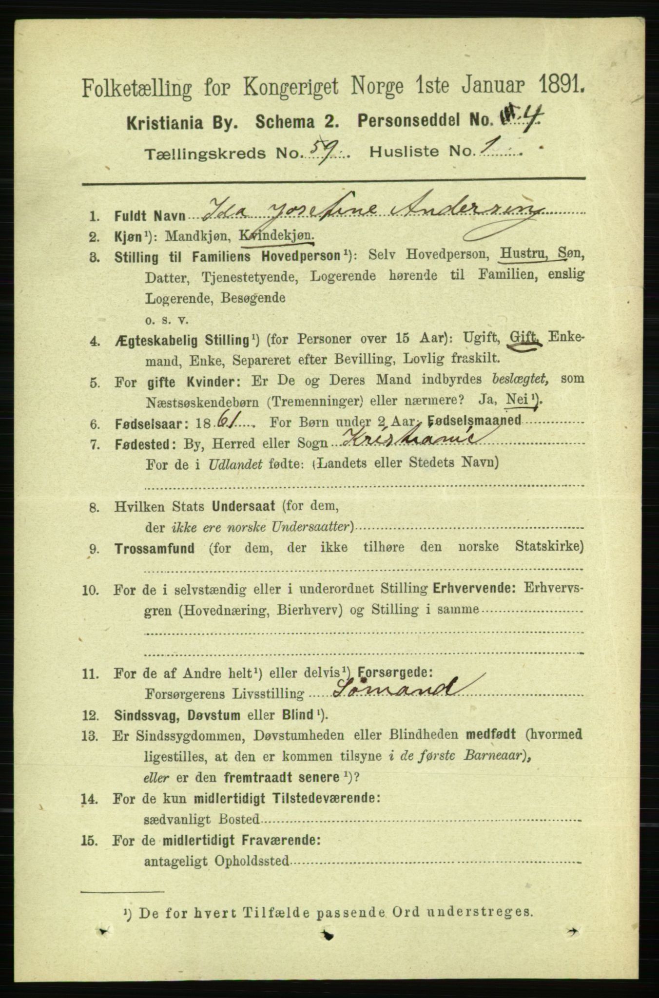 RA, 1891 census for 0301 Kristiania, 1891, p. 31366