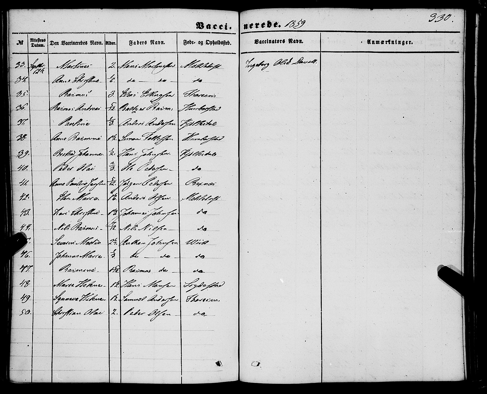 Davik sokneprestembete, AV/SAB-A-79701/H/Haa/Haaa/L0005: Parish register (official) no. A 5, 1850-1866, p. 330