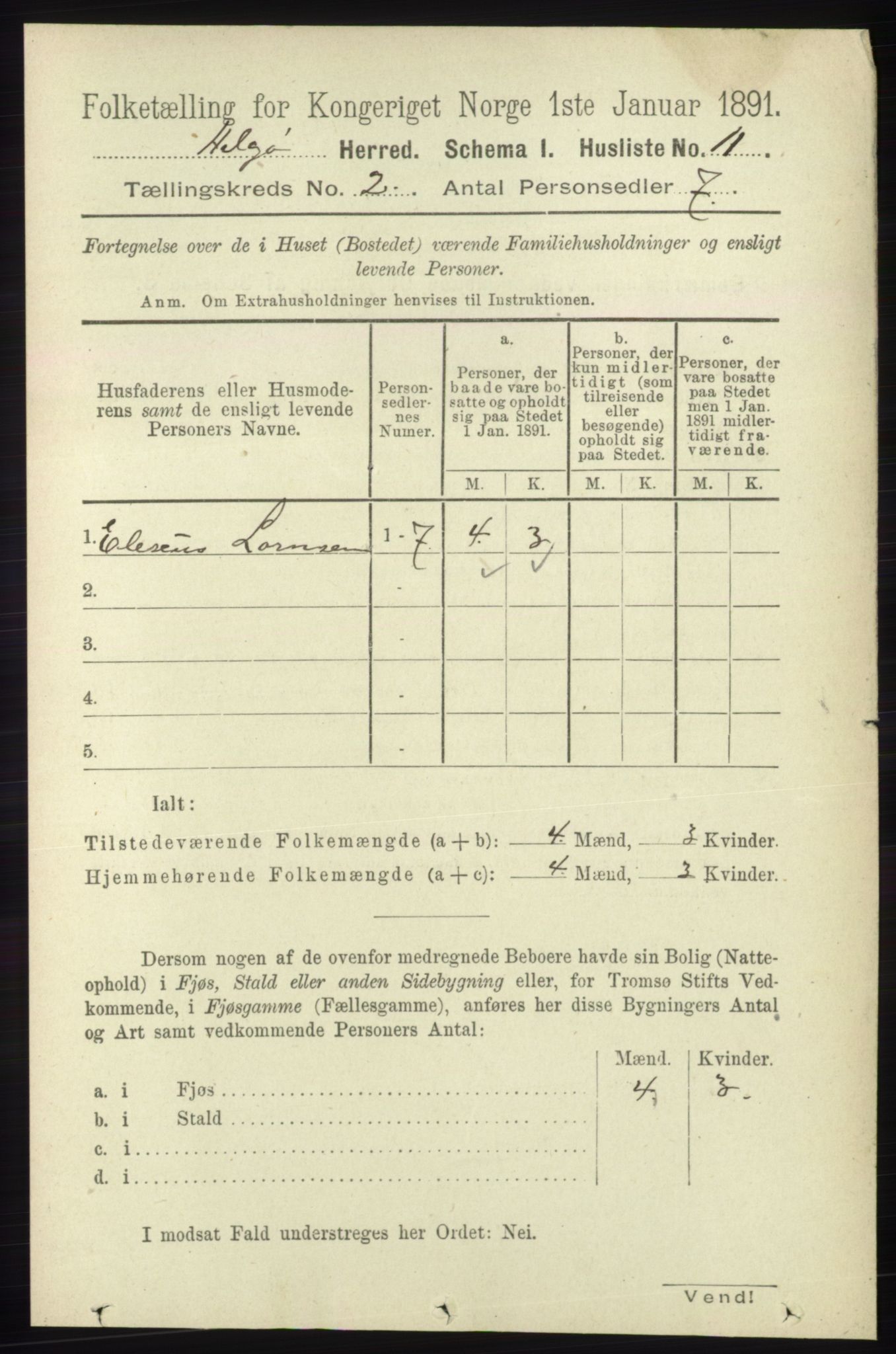 RA, 1891 census for 1935 Helgøy, 1891, p. 293