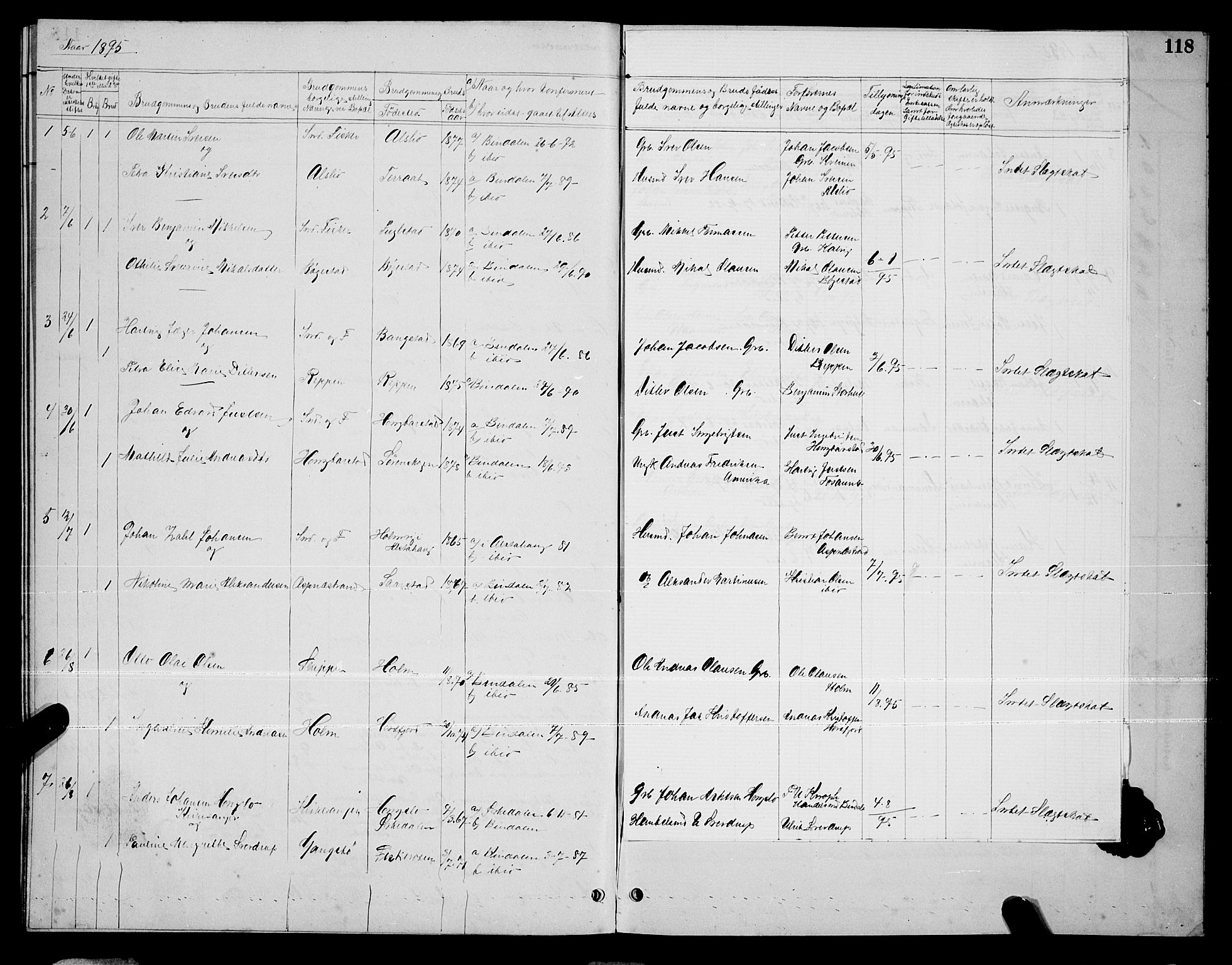 Ministerialprotokoller, klokkerbøker og fødselsregistre - Nordland, AV/SAT-A-1459/810/L0160: Parish register (copy) no. 810C03, 1884-1896, p. 118