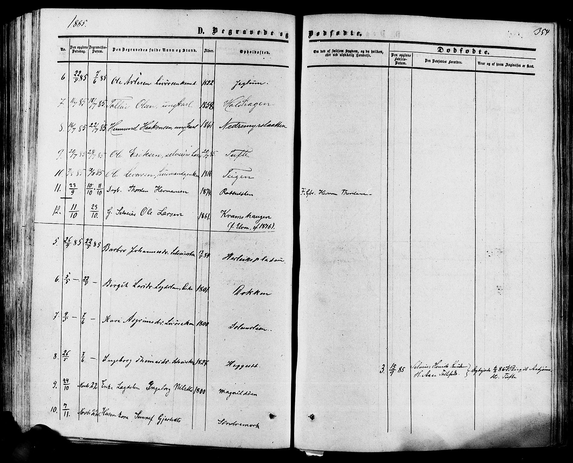 Hol kirkebøker, SAKO/A-227/F/Fa/L0002: Parish register (official) no. I 2, 1870-1886, p. 354