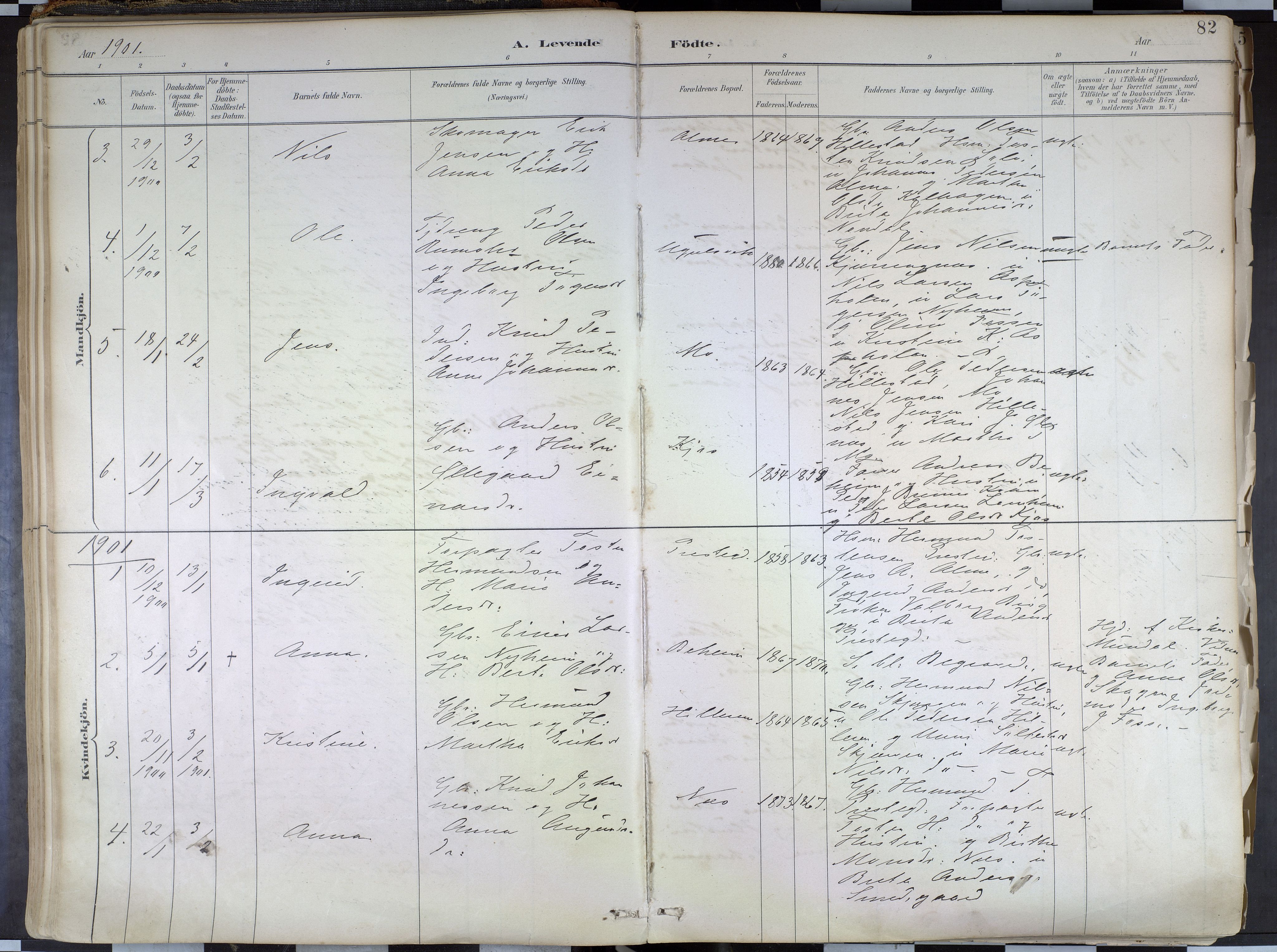 Hafslo sokneprestembete, AV/SAB-A-80301/H/Haa/Haab/L0001: Parish register (official) no. B 1, 1886-1945, p. 82