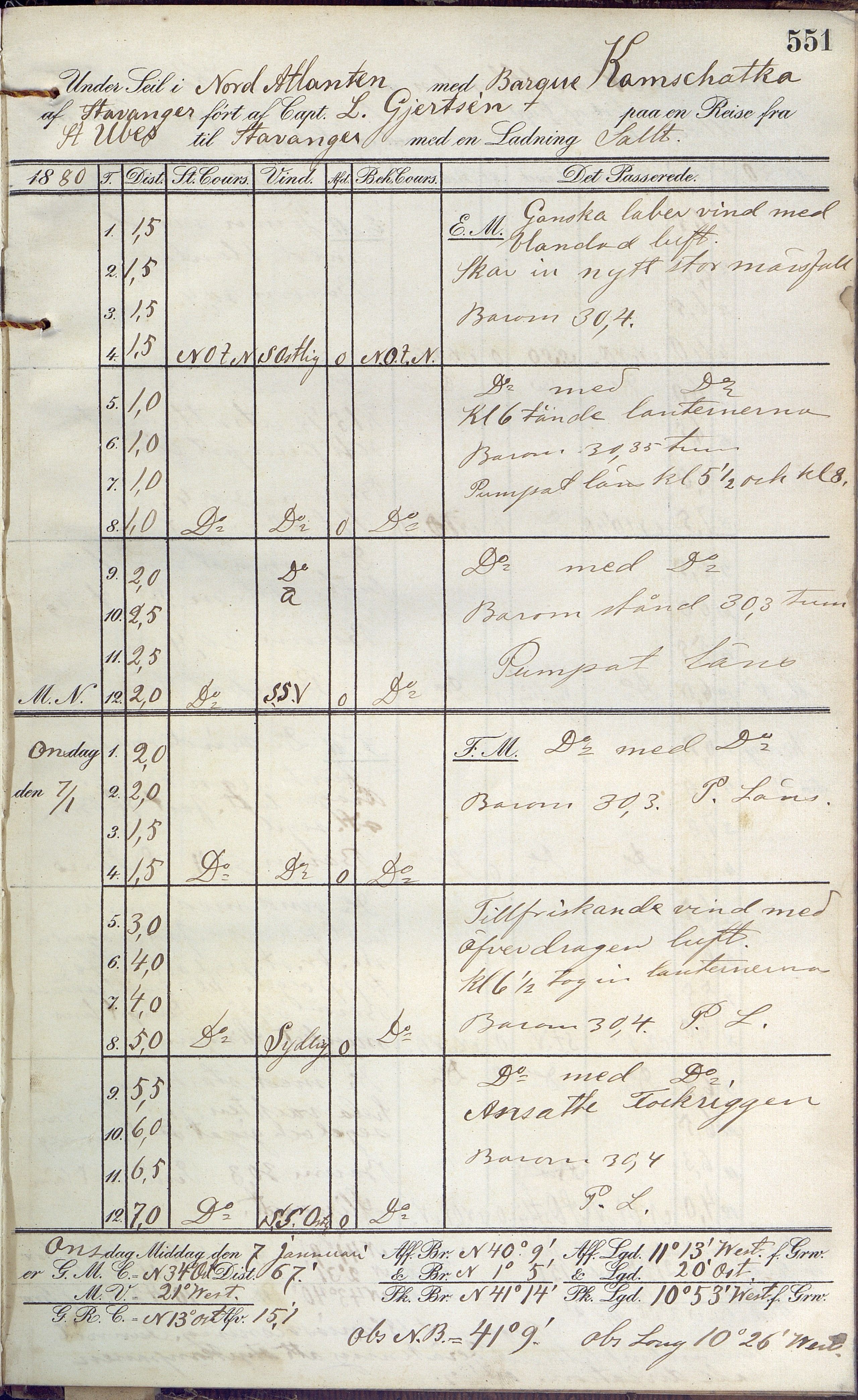 Fartøysarkivet, AAKS/PA-1934/F/L0189: Kamschatka (bark), 1877-1879, p. 551