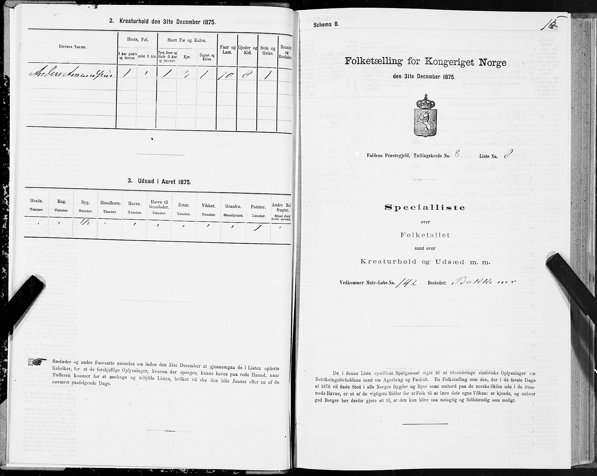 SAT, 1875 census for 1845P Folda, 1875, p. 3015