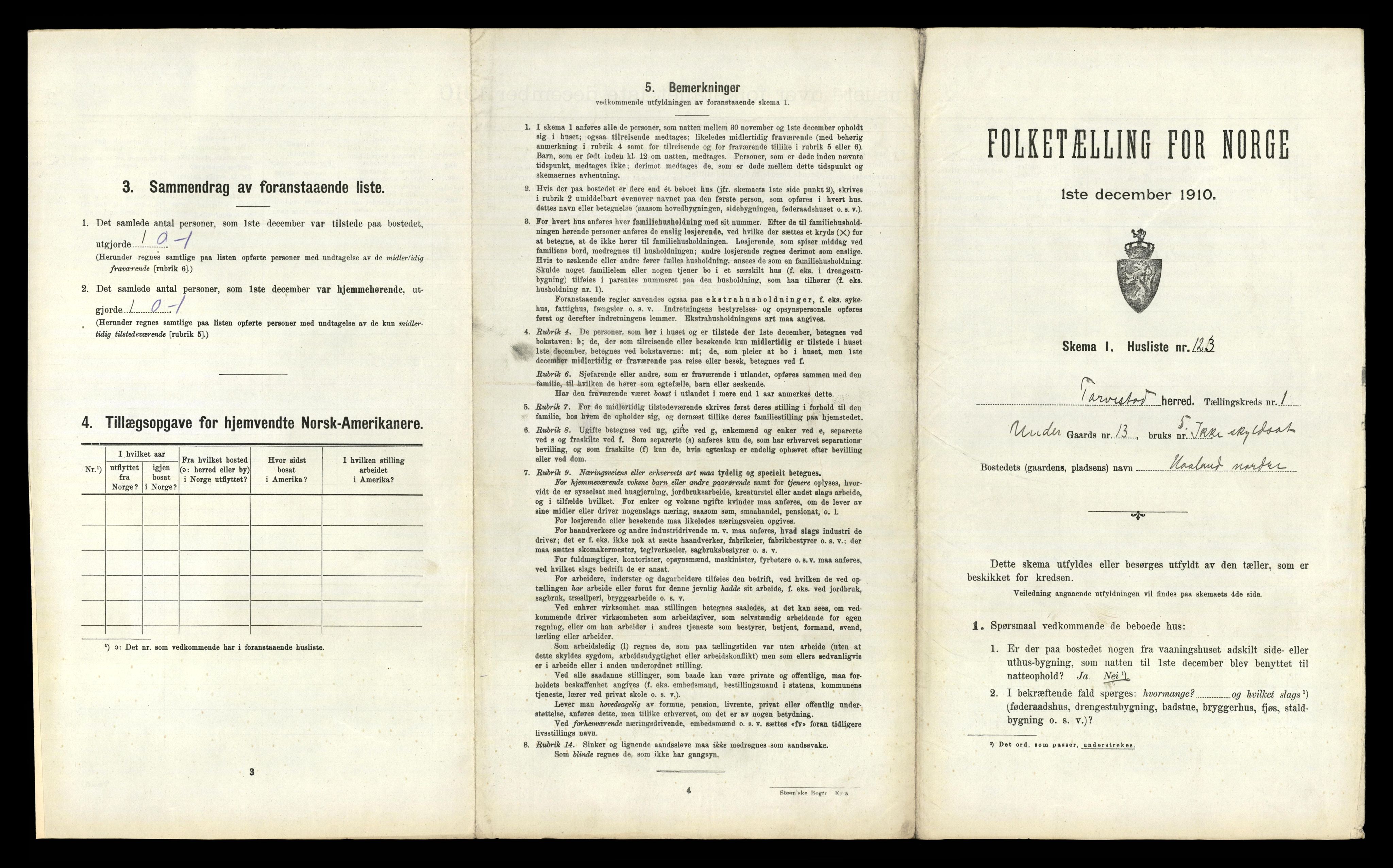 RA, 1910 census for Torvastad, 1910, p. 271