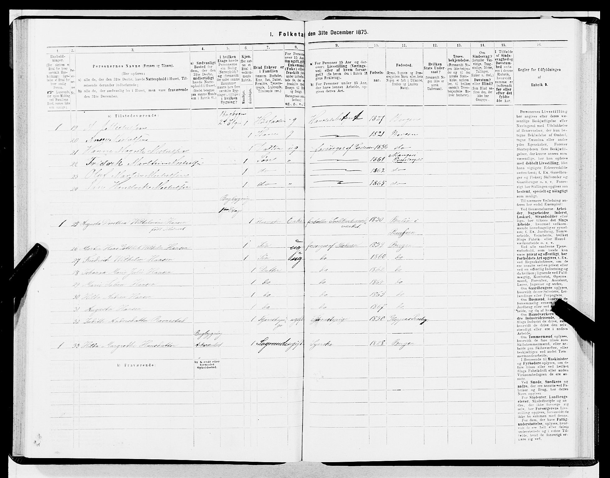 SAB, 1875 census for 1301 Bergen, 1875, p. 2435