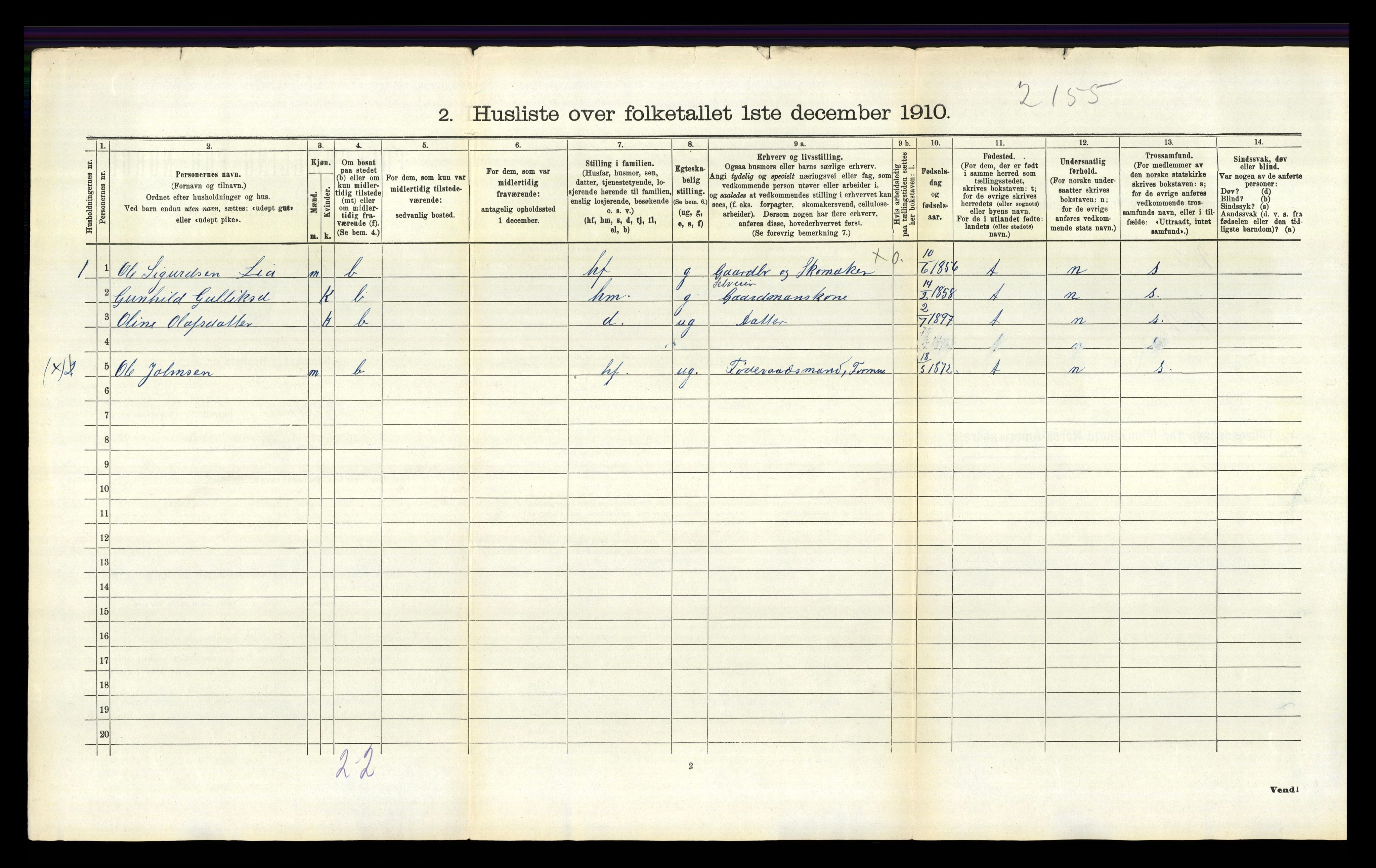 RA, 1910 census for Hjartdal, 1910, p. 871