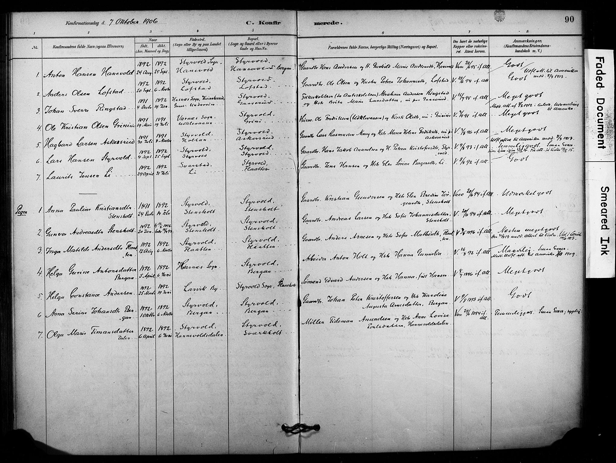 Lardal kirkebøker, AV/SAKO-A-350/F/Fd/L0001: Parish register (official) no. IV 1, 1881-1907, p. 90