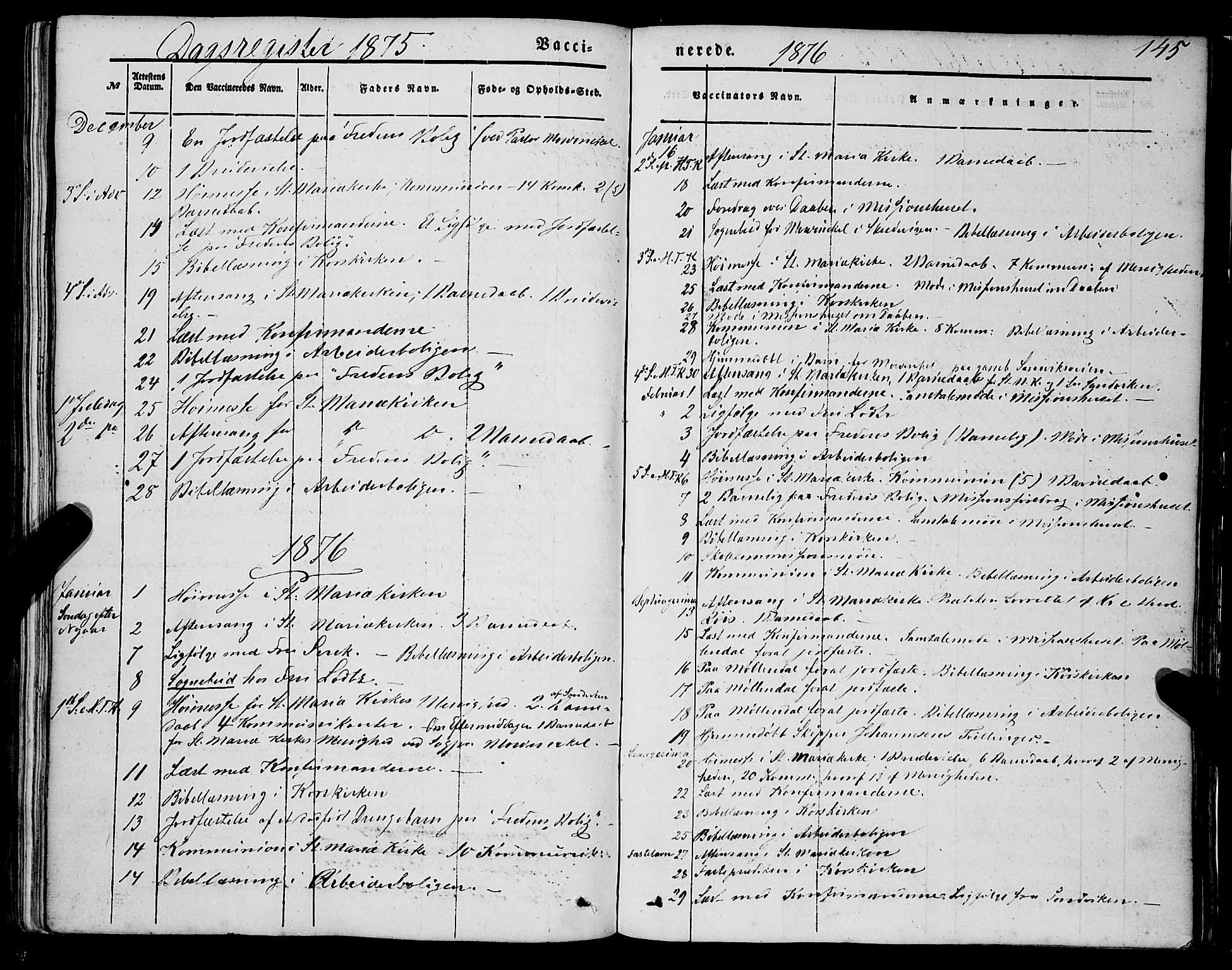 Mariakirken Sokneprestembete, AV/SAB-A-76901/H/Haa/L0006: Parish register (official) no. A 6, 1846-1877, p. 145