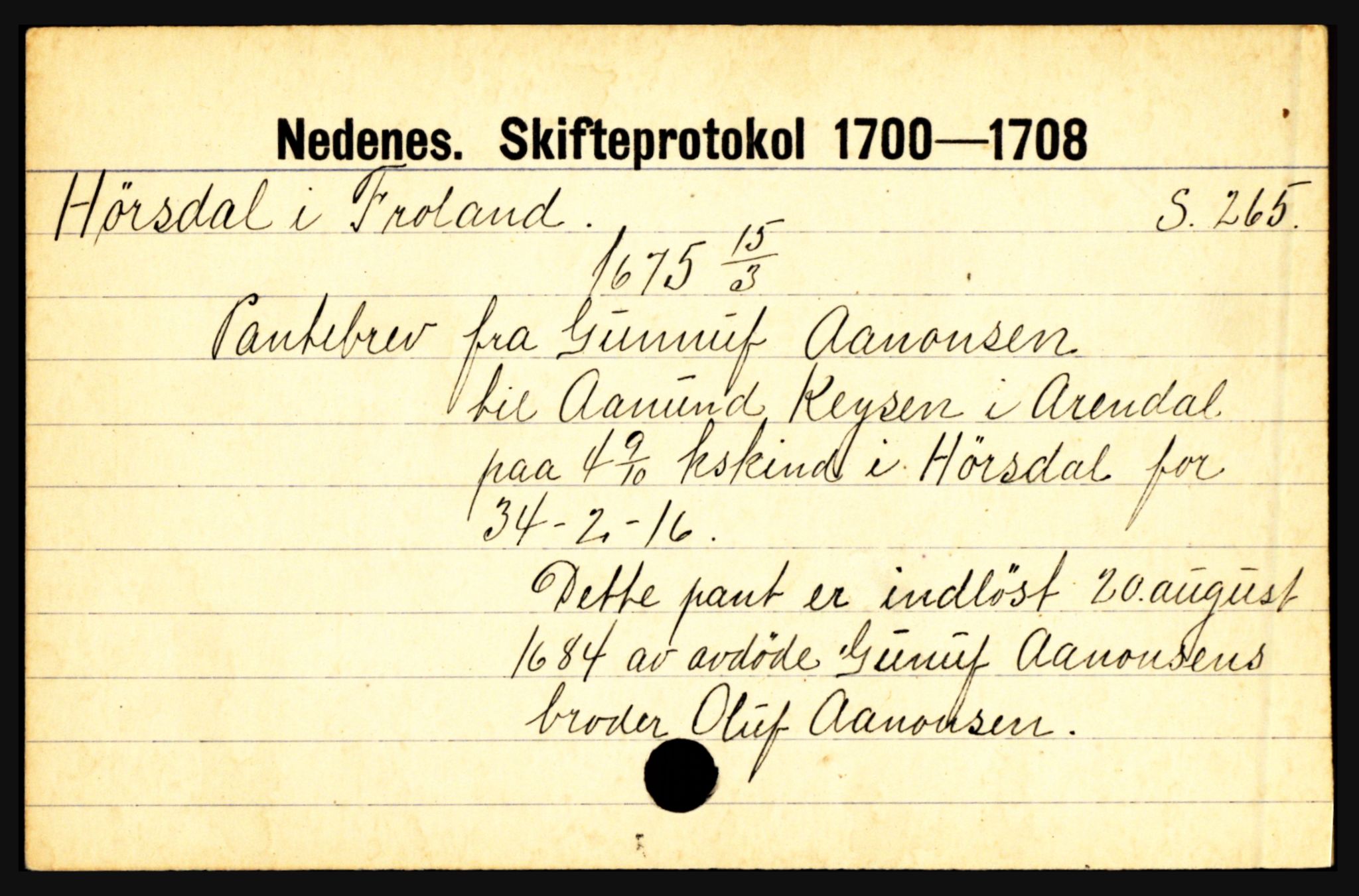 Nedenes sorenskriveri før 1824, AV/SAK-1221-0007/H, p. 13513