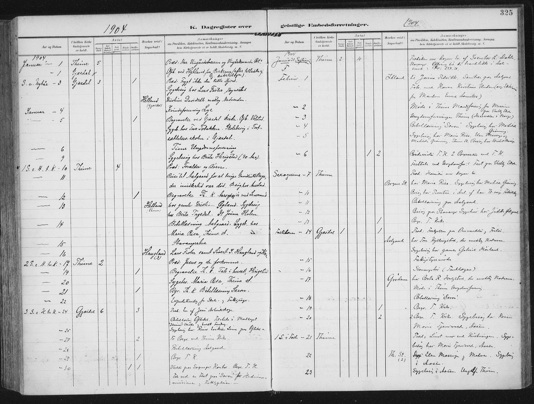 Lye sokneprestkontor, SAST/A-101794/002/A/L0001: Parish register (official) no. A 12, 1904-1920, p. 325