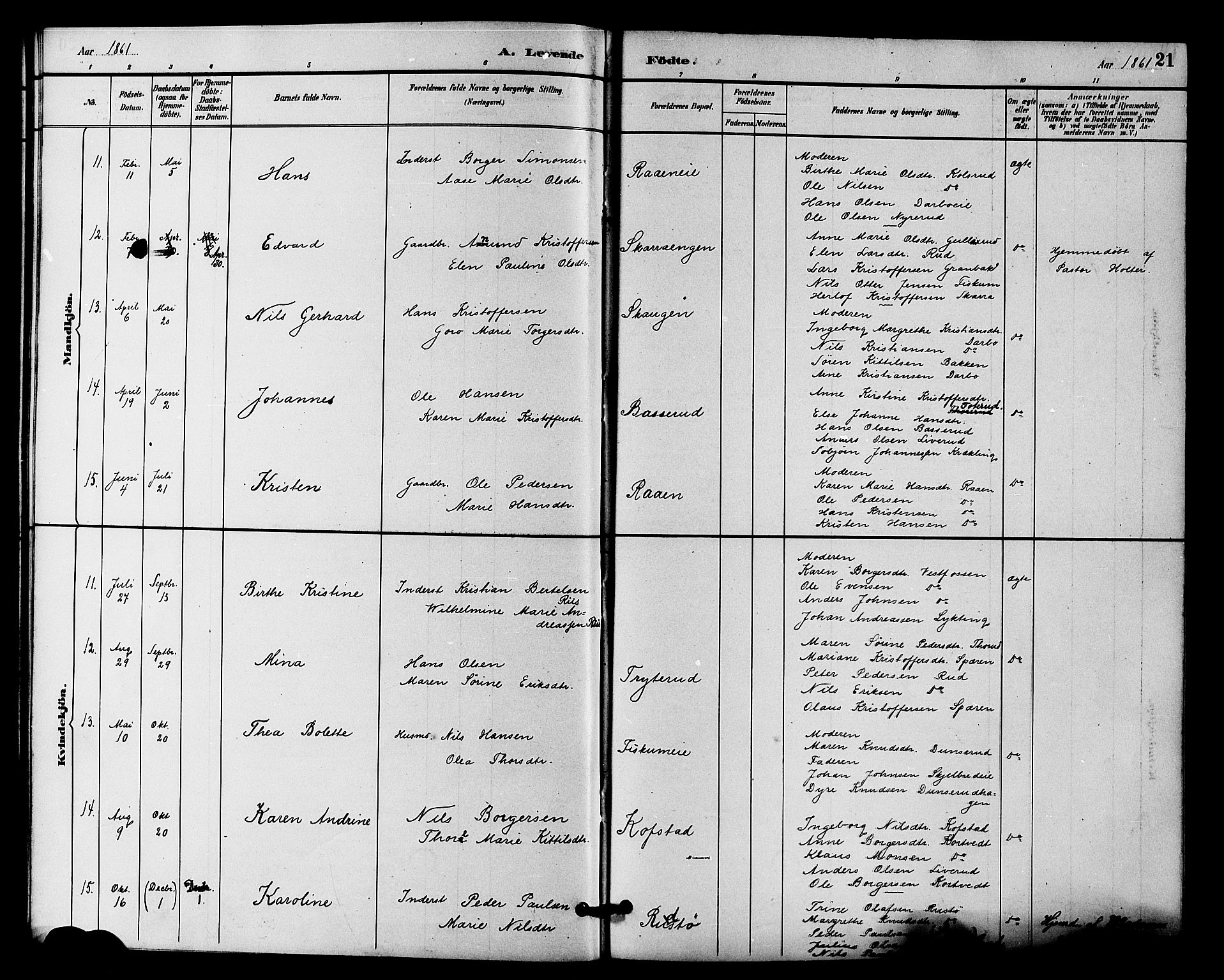 Fiskum kirkebøker, AV/SAKO-A-15/F/Fa/L0001: Parish register (official) no. 1, 1858-1877, p. 21