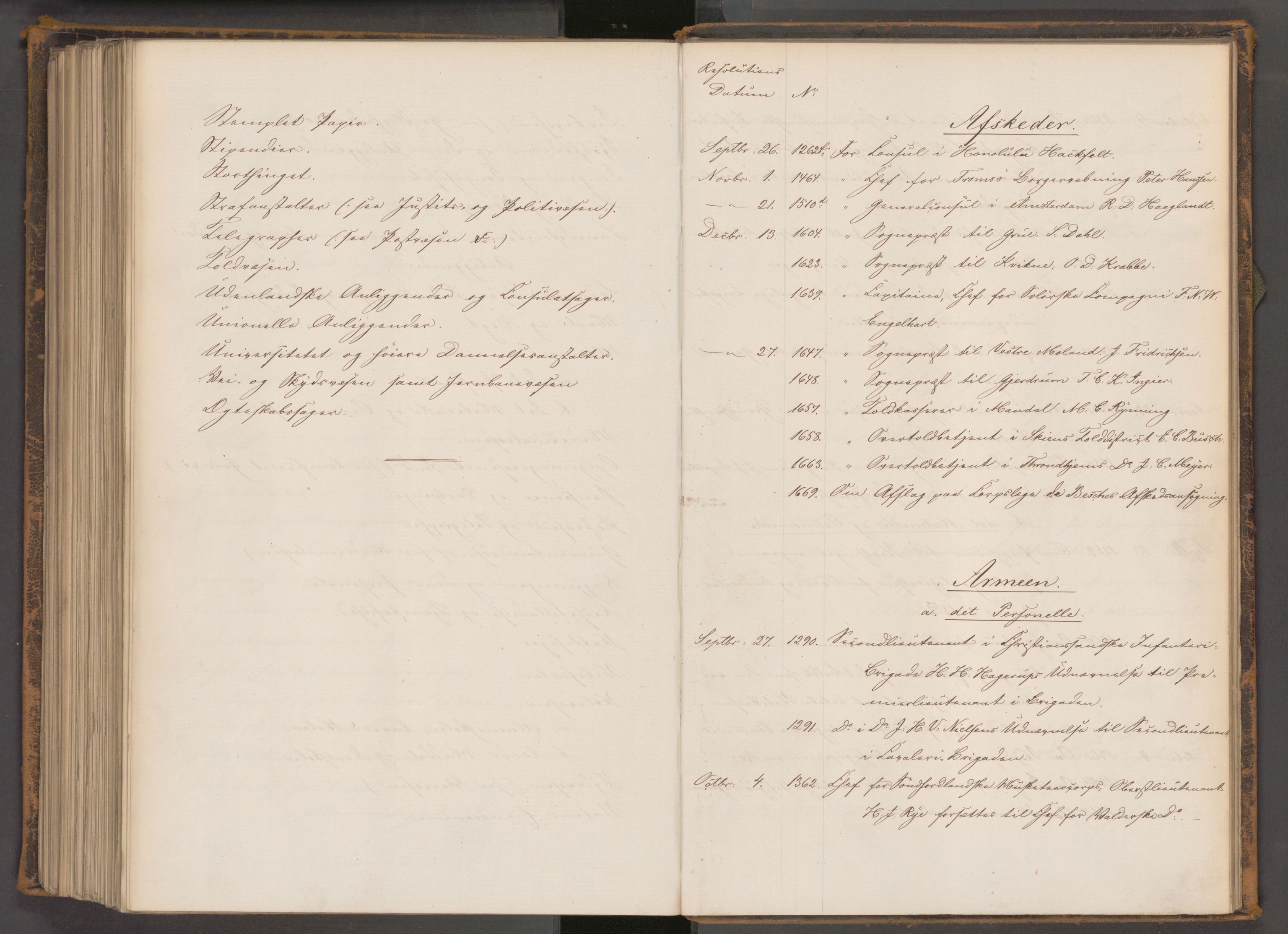 Statsrådssekretariatet, AV/RA-S-1001/A/Ab/L0098: Kgl. res. nr. 1106-1701, 2. halvår, 1862