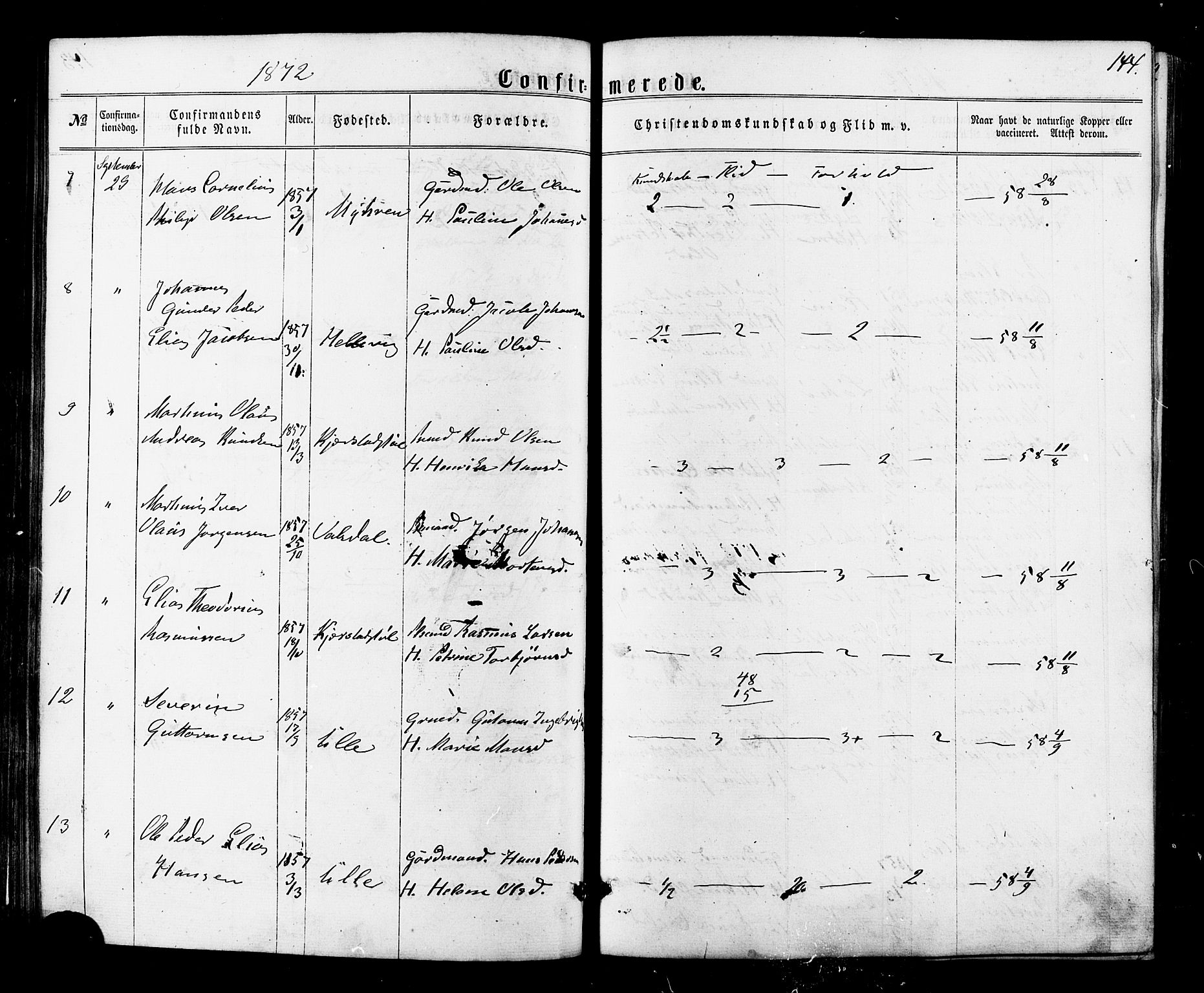 Ministerialprotokoller, klokkerbøker og fødselsregistre - Møre og Romsdal, SAT/A-1454/536/L0498: Parish register (official) no. 536A07, 1862-1875, p. 144