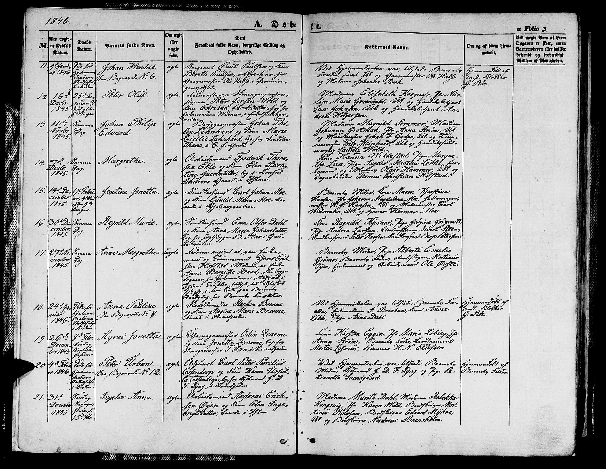 Ministerialprotokoller, klokkerbøker og fødselsregistre - Sør-Trøndelag, SAT/A-1456/602/L0137: Parish register (copy) no. 602C05, 1846-1856, p. 3