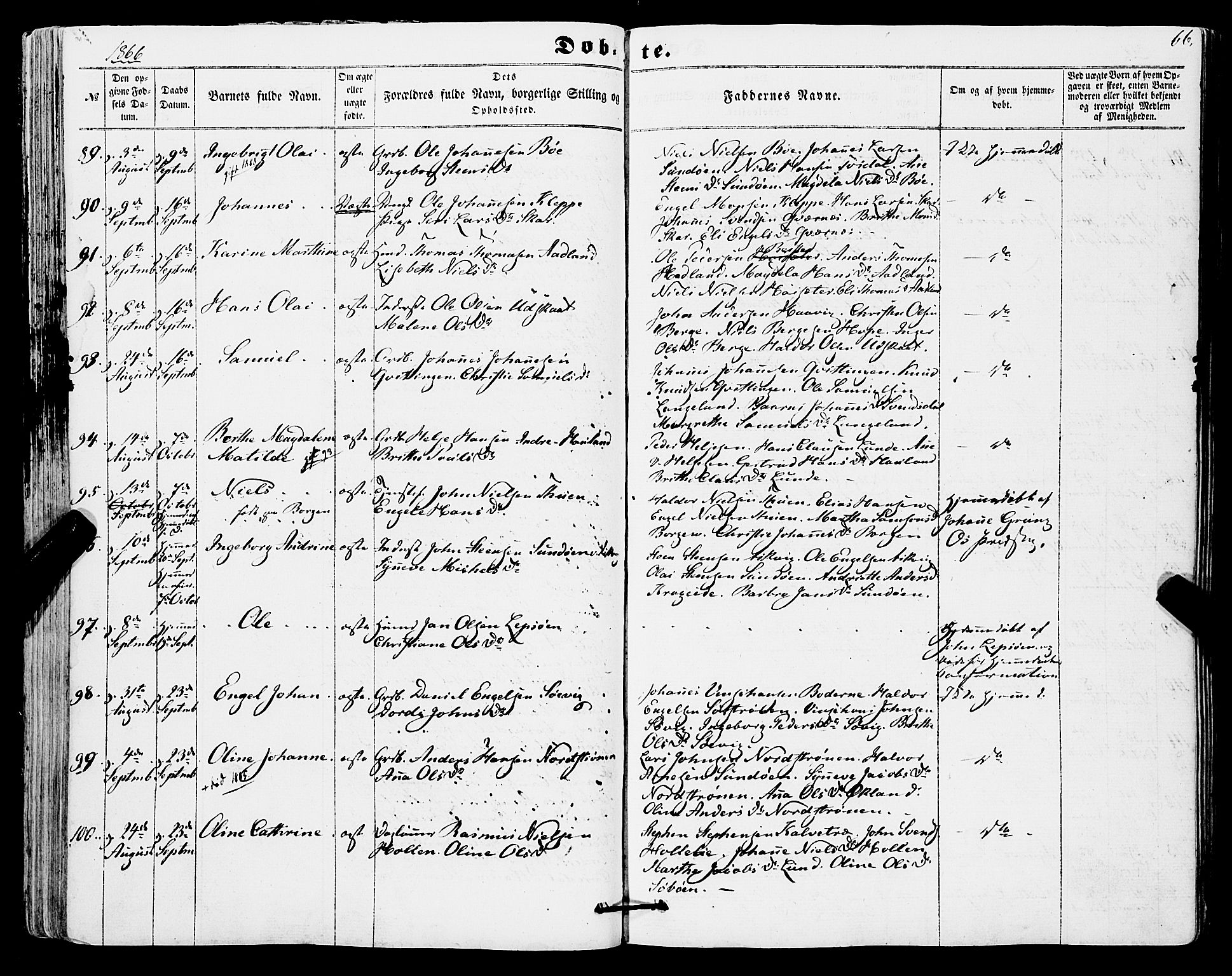 Os sokneprestembete, AV/SAB-A-99929: Parish register (official) no. A 17, 1860-1873, p. 66