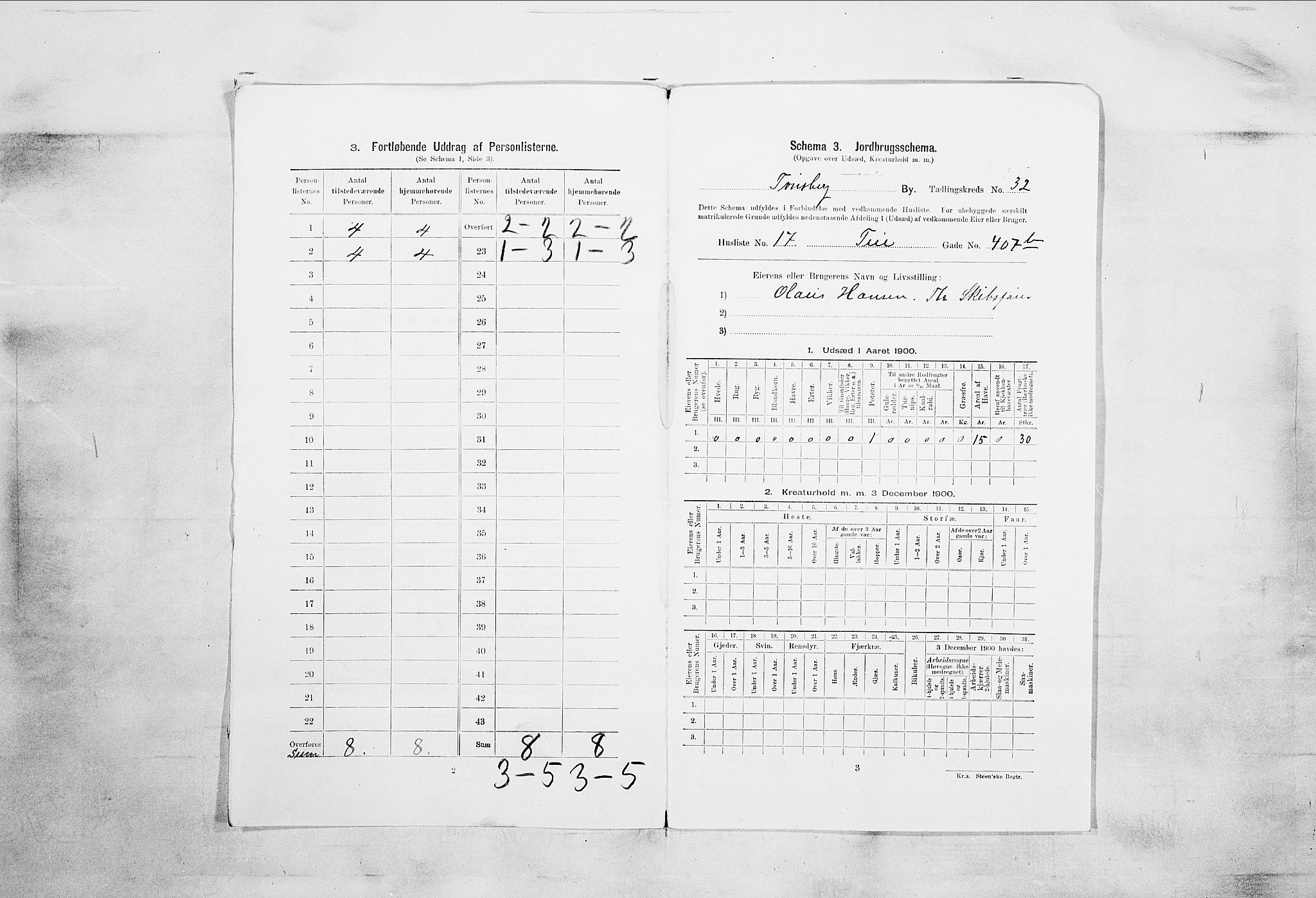 RA, 1900 census for Tønsberg, 1900, p. 4885