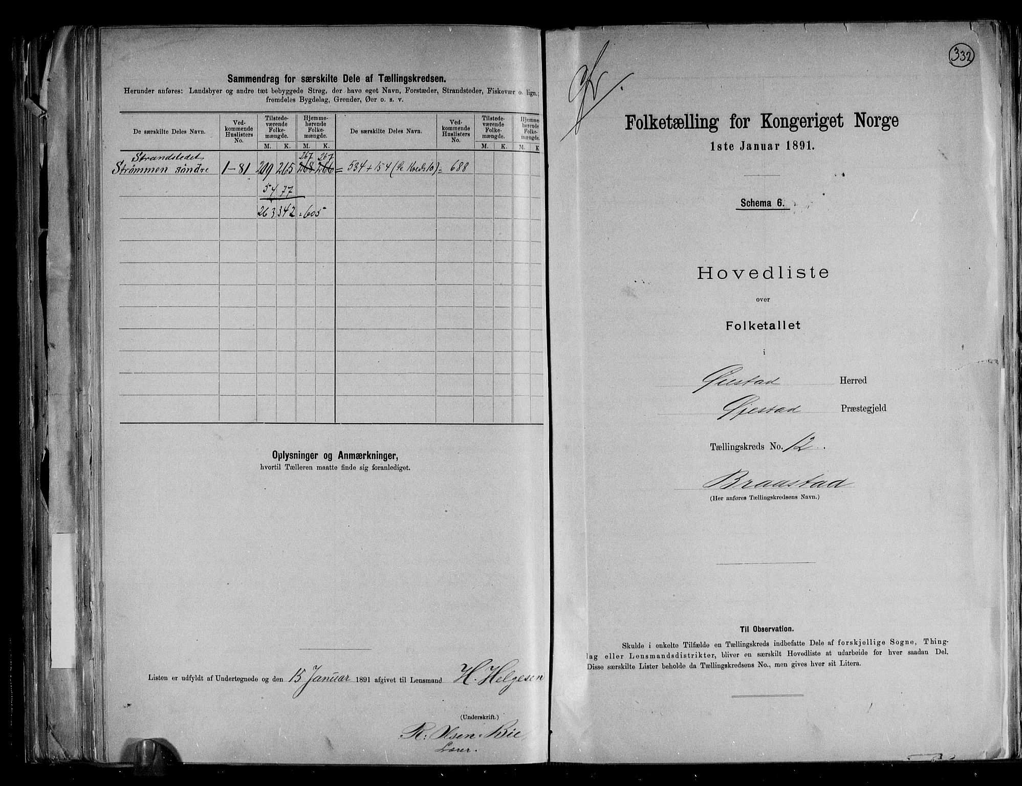 RA, 1891 census for 0920 Øyestad, 1891, p. 26