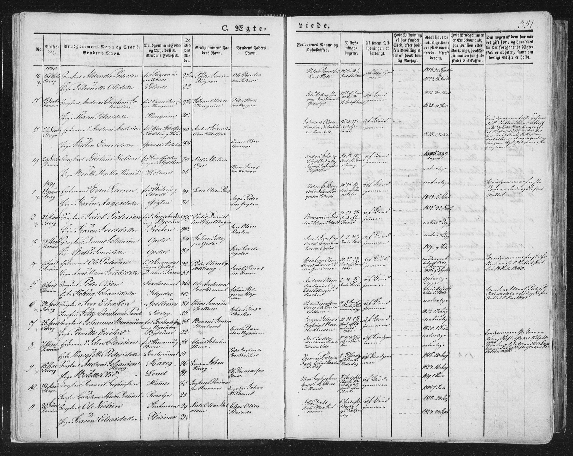 Ministerialprotokoller, klokkerbøker og fødselsregistre - Nord-Trøndelag, SAT/A-1458/764/L0552: Parish register (official) no. 764A07b, 1824-1865, p. 351