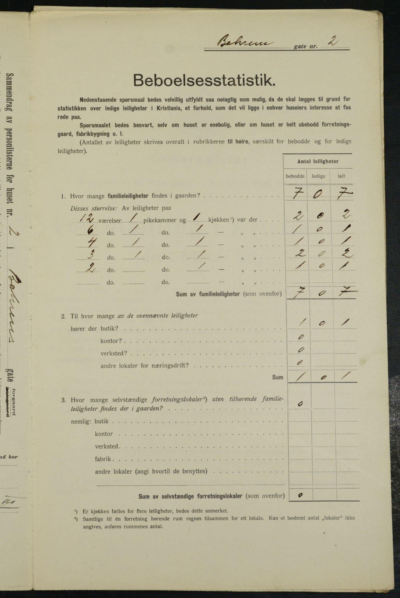 OBA, Municipal Census 1913 for Kristiania, 1913, p. 3218