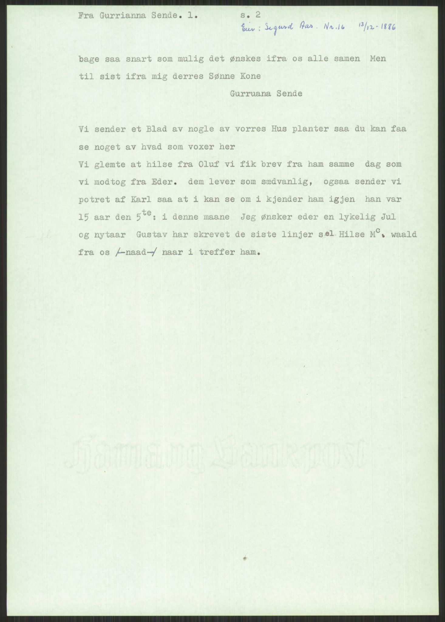 Samlinger til kildeutgivelse, Amerikabrevene, AV/RA-EA-4057/F/L0034: Innlån fra Nord-Trøndelag, 1838-1914, p. 333