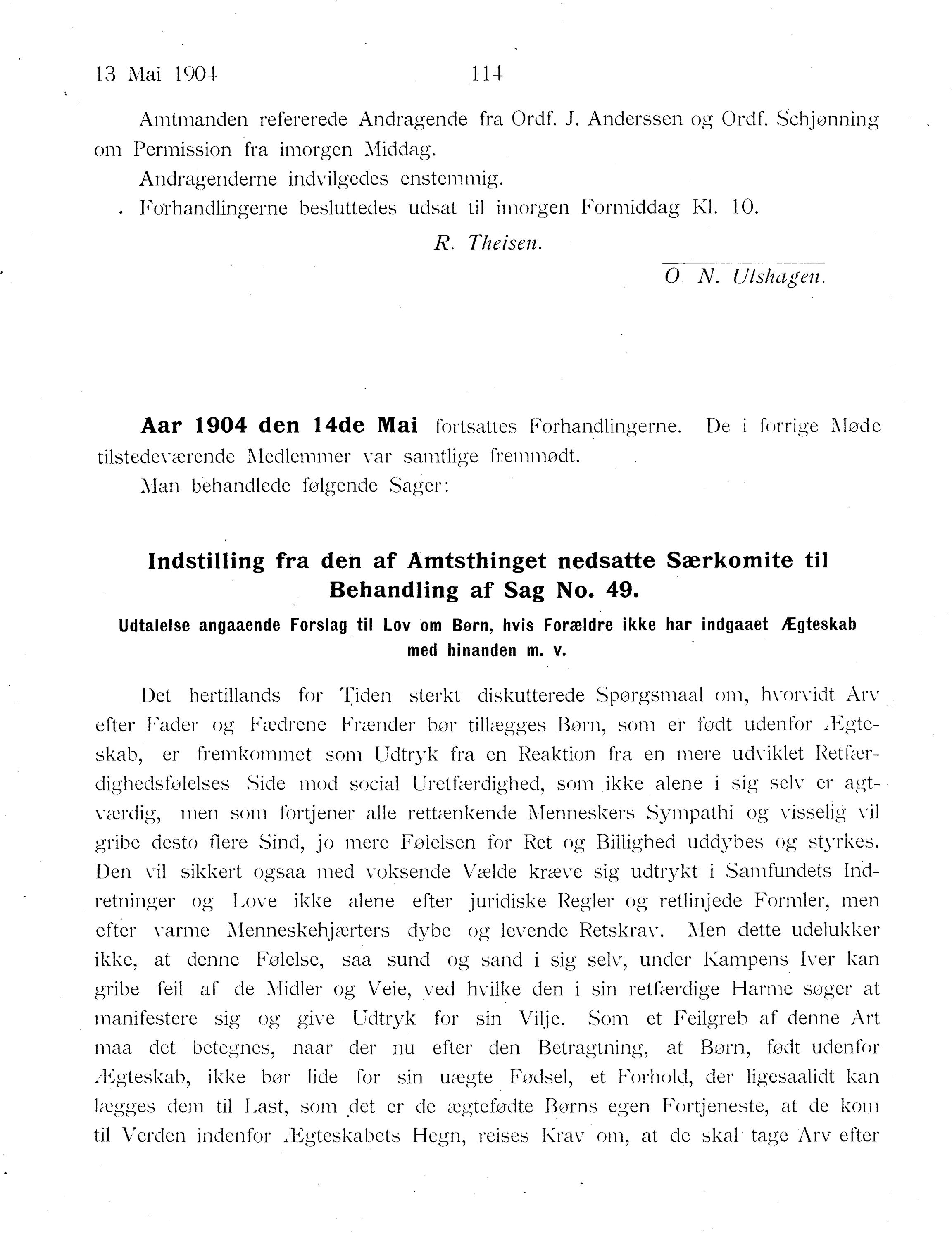 Nordland Fylkeskommune. Fylkestinget, AIN/NFK-17/176/A/Ac/L0027: Fylkestingsforhandlinger 1904, 1904, p. 114