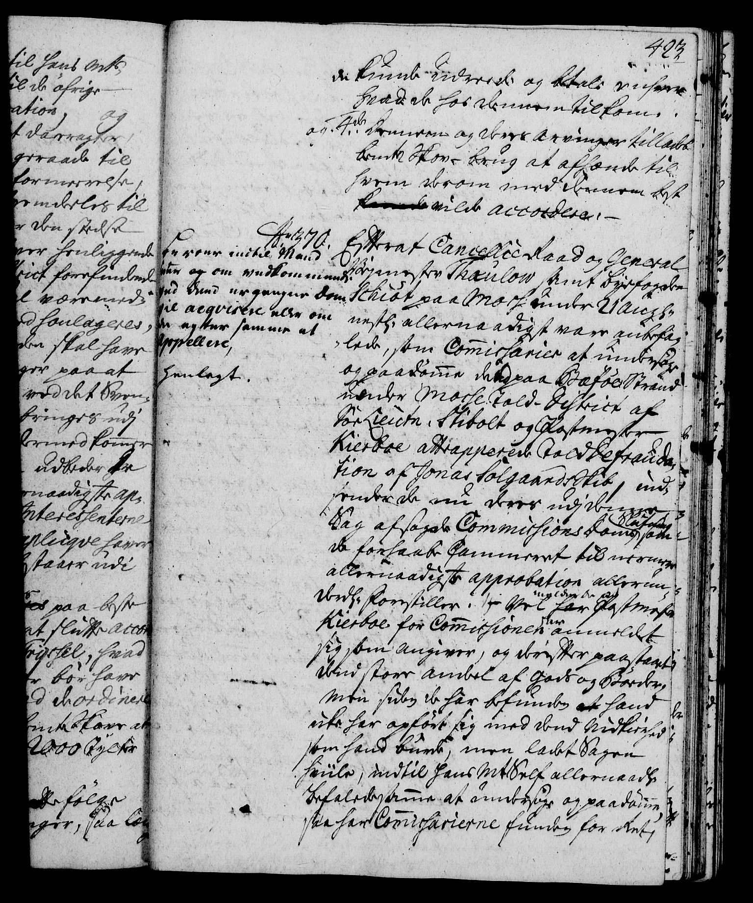 Rentekammeret, Kammerkanselliet, RA/EA-3111/G/Gh/Gha/L0023: Norsk ekstraktmemorialprotokoll (merket RK 53.68), 1741-1742, p. 423