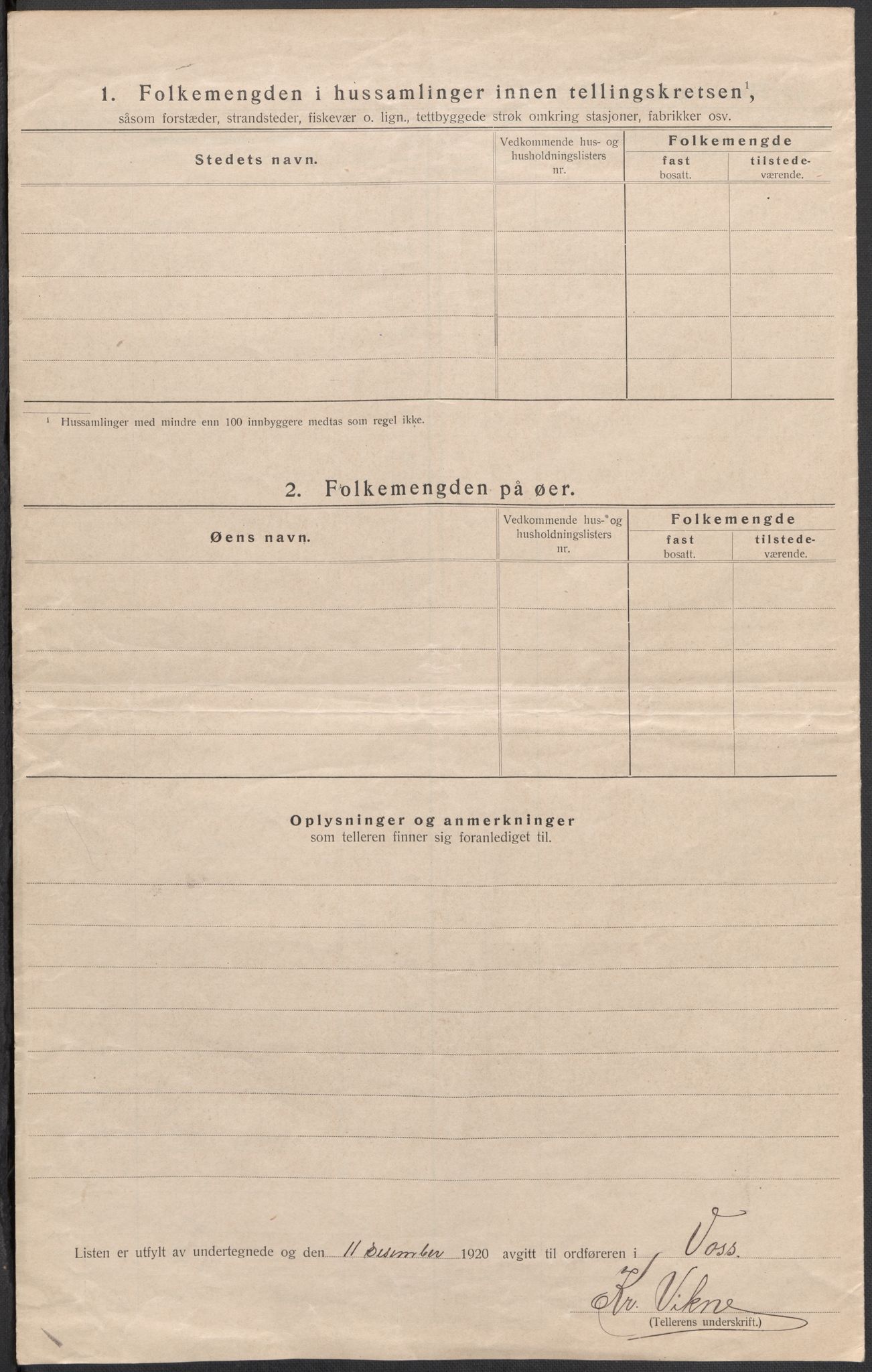 SAB, 1920 census for Voss, 1920, p. 55