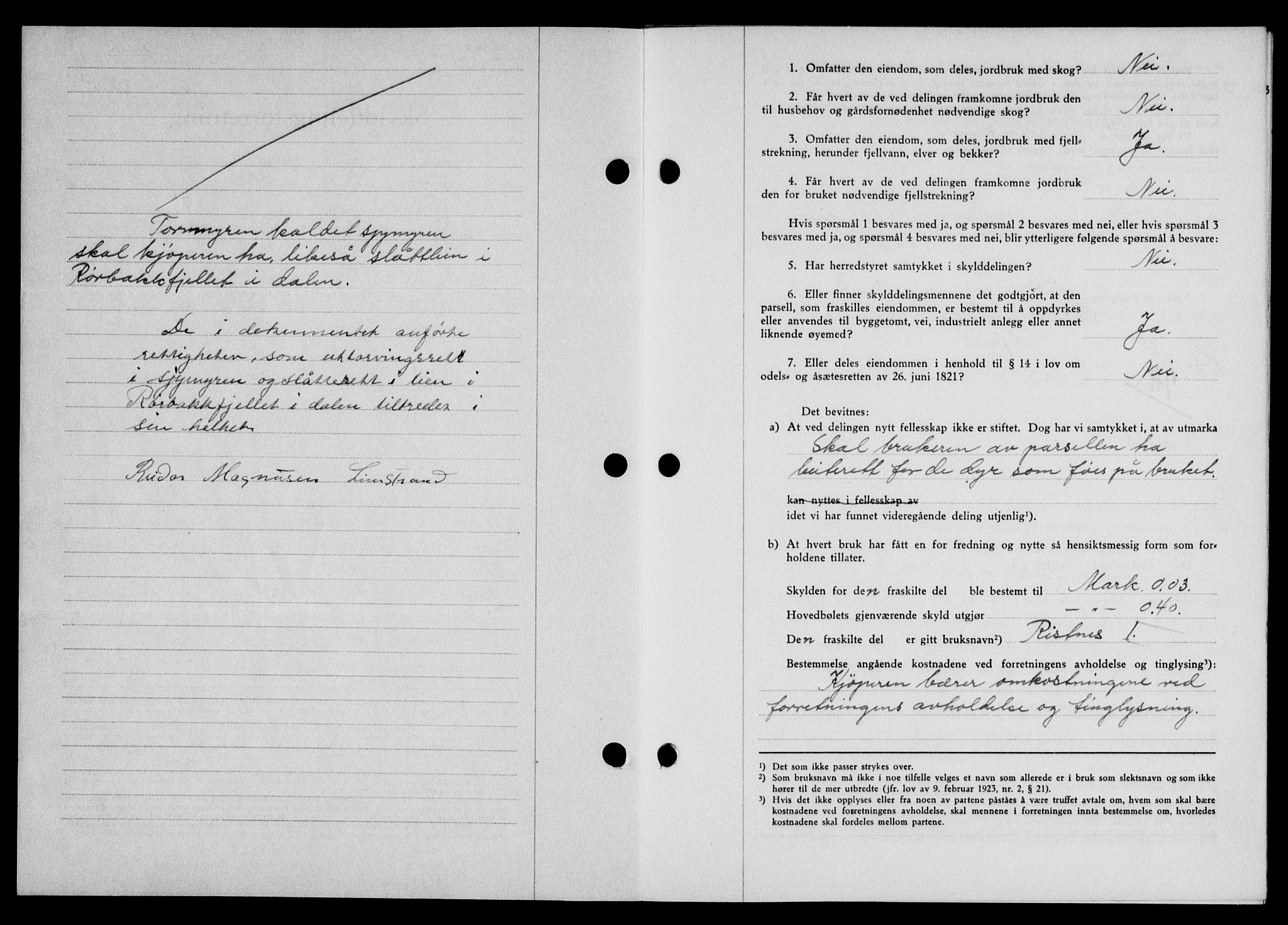 Lofoten sorenskriveri, SAT/A-0017/1/2/2C/L0011a: Mortgage book no. 11a, 1943-1943, Diary no: : 1111/1943