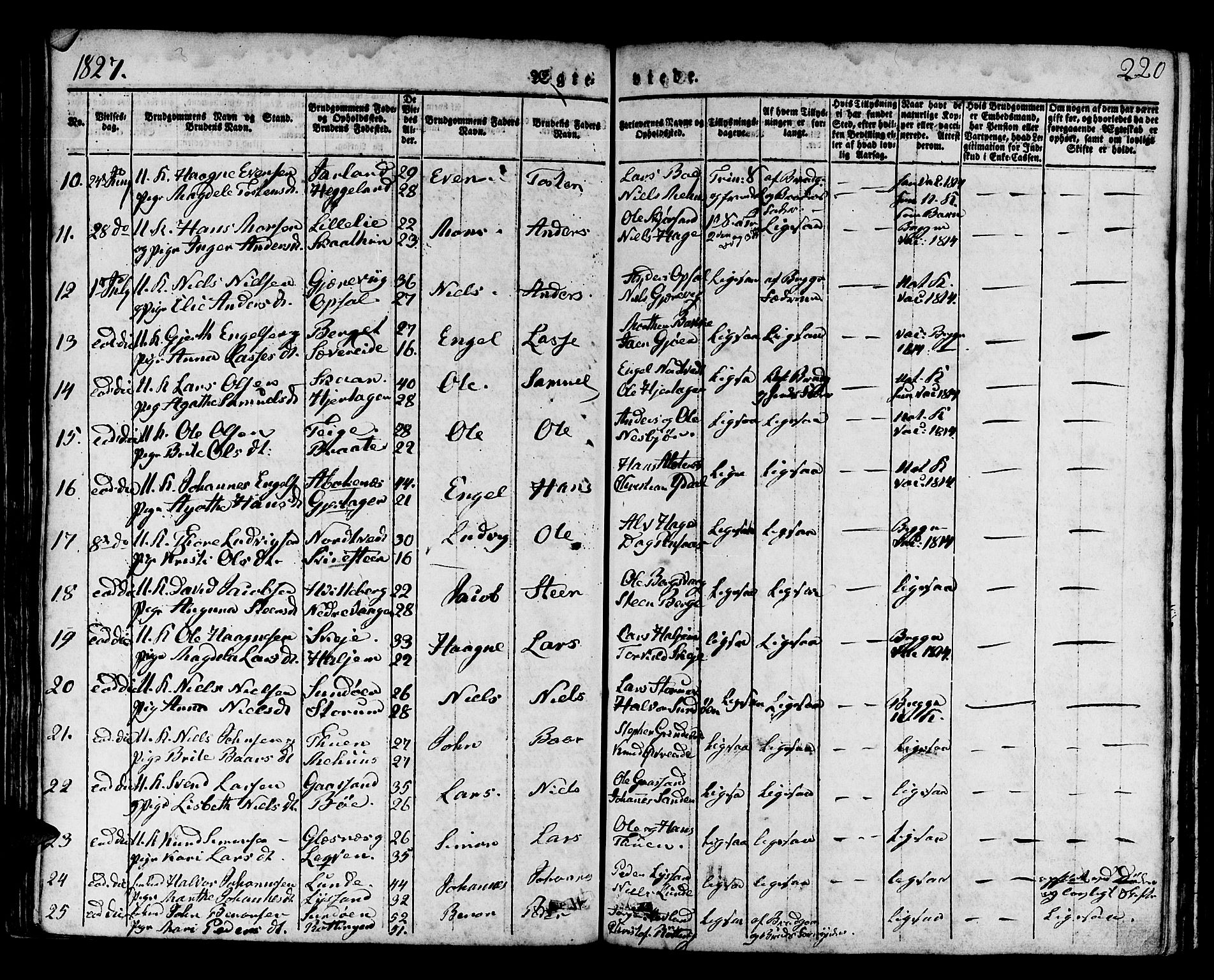 Os sokneprestembete, SAB/A-99929: Parish register (official) no. A 14, 1826-1839, p. 220