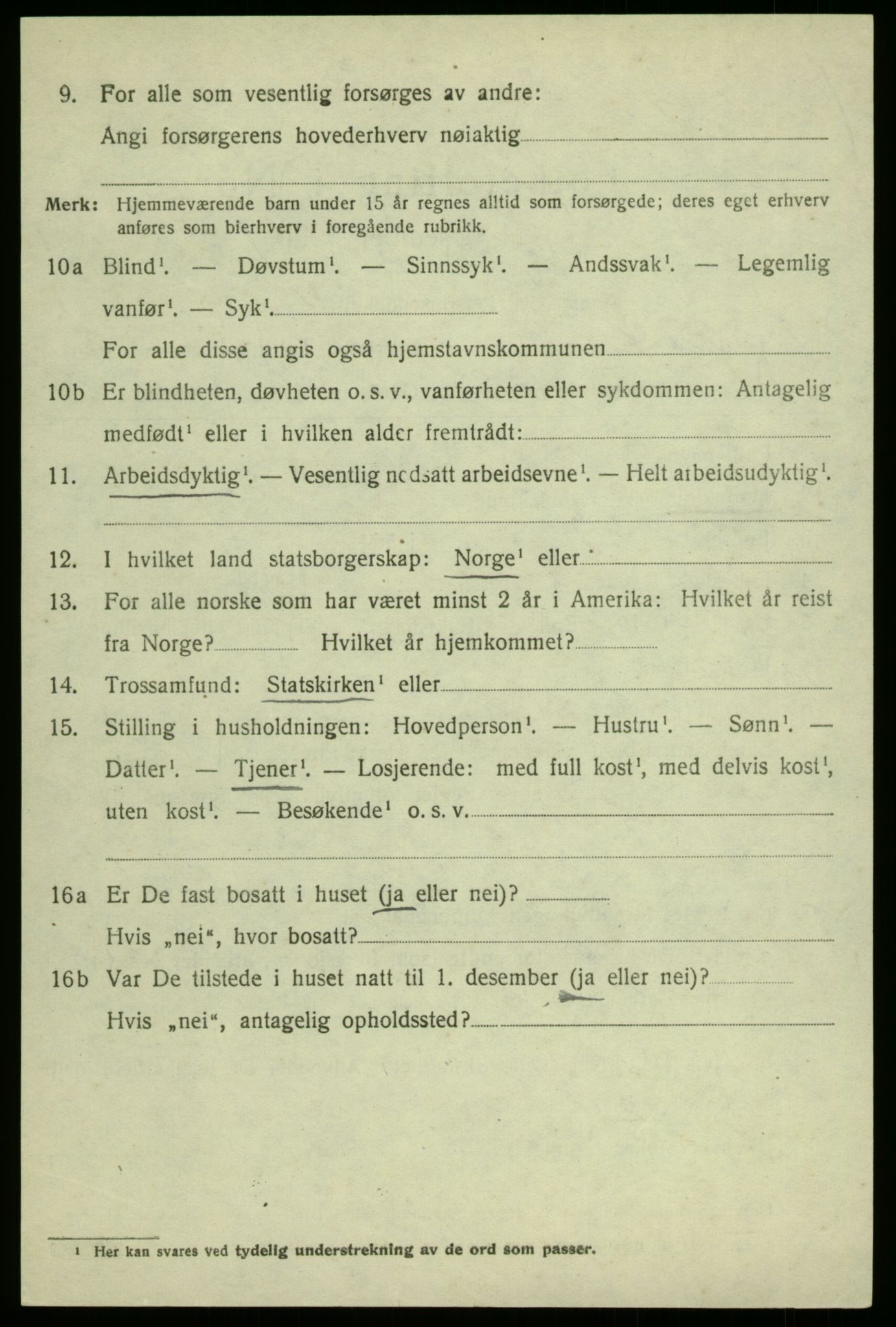 SAB, 1920 census for Aurland, 1920, p. 1913