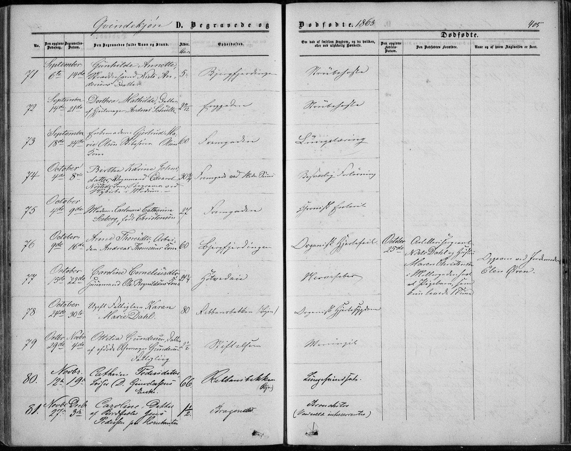 Bragernes kirkebøker, AV/SAKO-A-6/F/Fb/L0003: Parish register (official) no. II 3, 1860-1868, p. 405