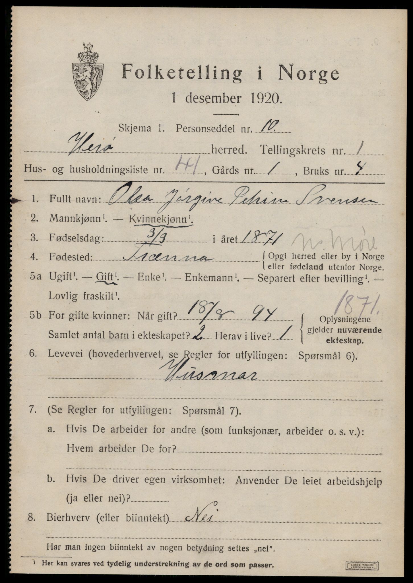 SAT, 1920 census for Herøy (MR), 1920, p. 1991