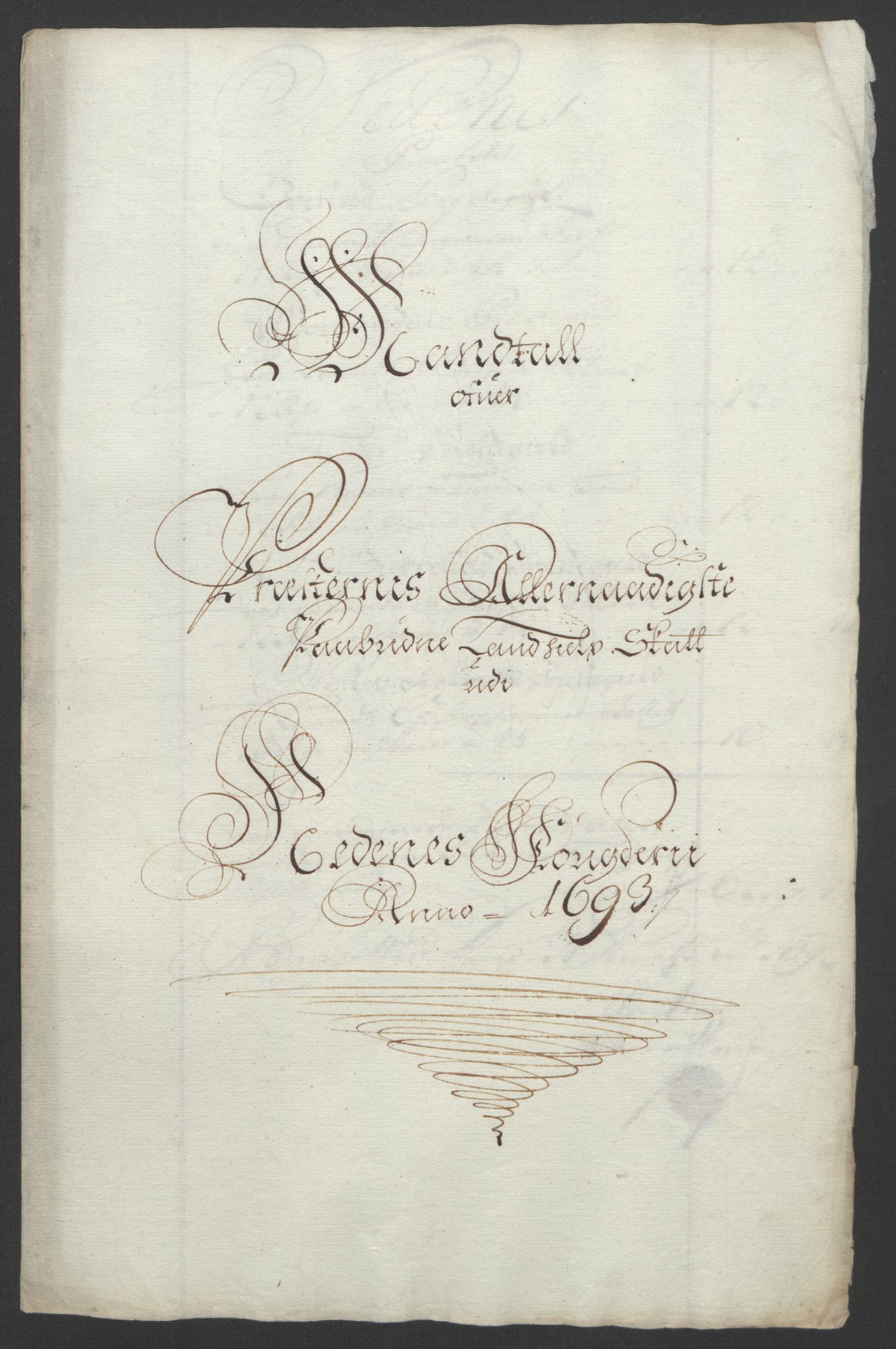 Rentekammeret inntil 1814, Reviderte regnskaper, Fogderegnskap, RA/EA-4092/R39/L2312: Fogderegnskap Nedenes, 1693-1695, p. 63