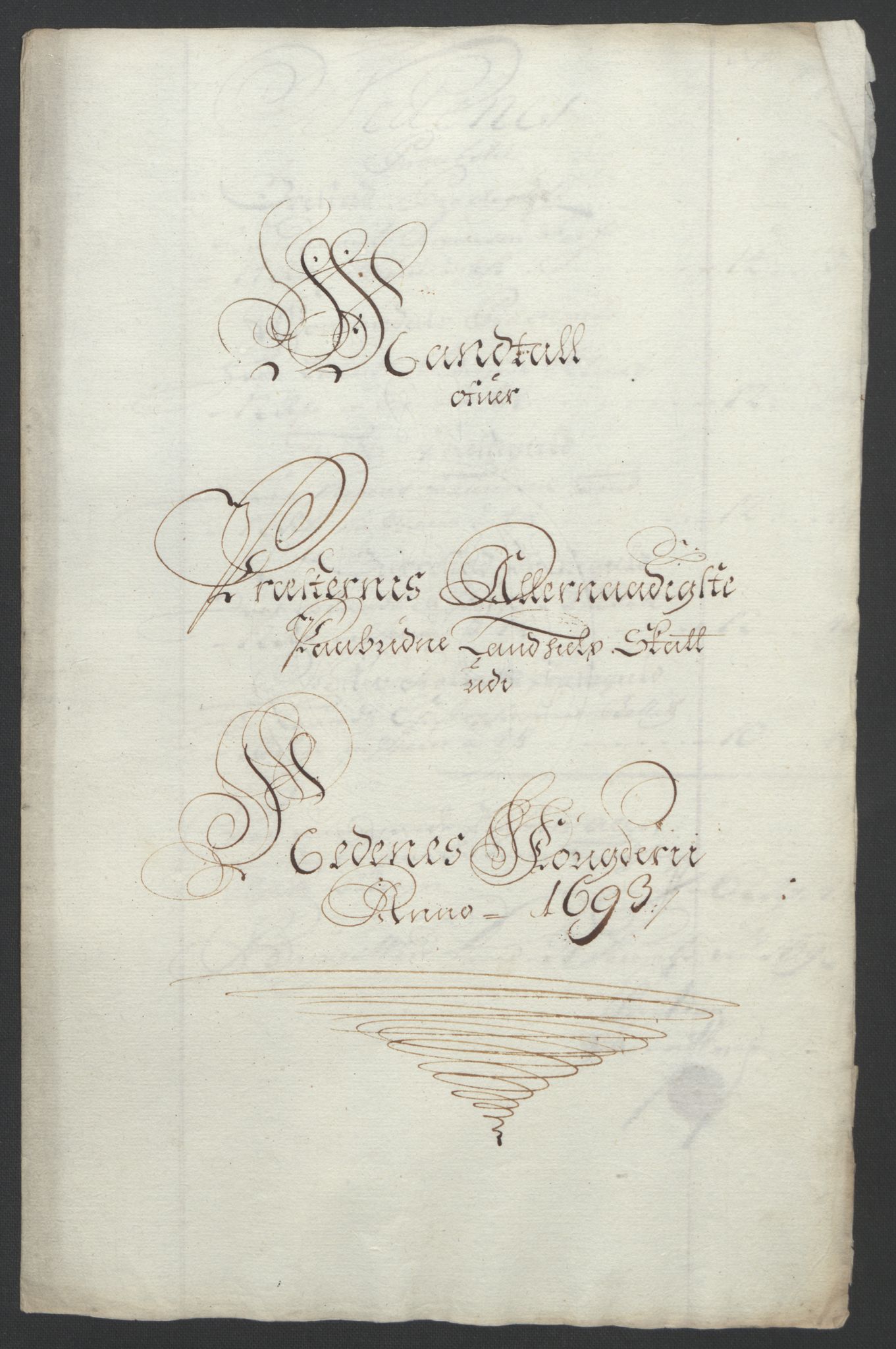 Rentekammeret inntil 1814, Reviderte regnskaper, Fogderegnskap, AV/RA-EA-4092/R39/L2312: Fogderegnskap Nedenes, 1693-1695, p. 63