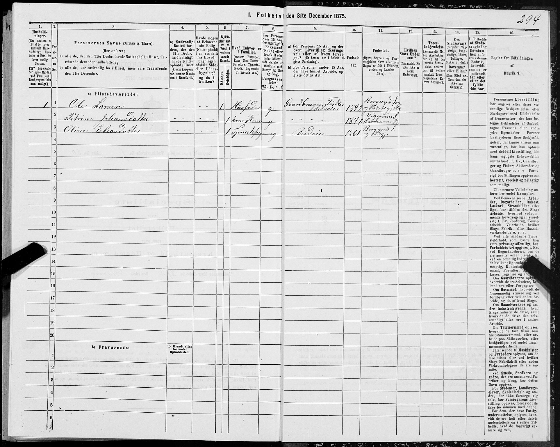 SAT, 1875 census for 1531P Borgund, 1875, p. 4294