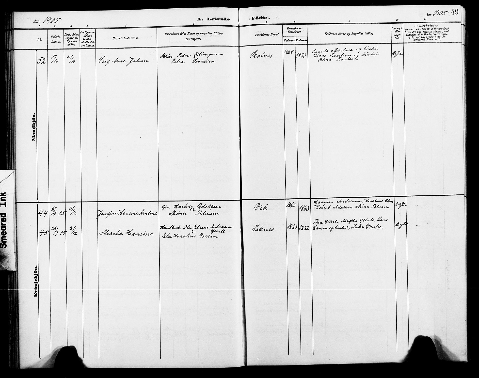 Ministerialprotokoller, klokkerbøker og fødselsregistre - Nordland, AV/SAT-A-1459/881/L1168: Parish register (copy) no. 881C05, 1900-1911, p. 49