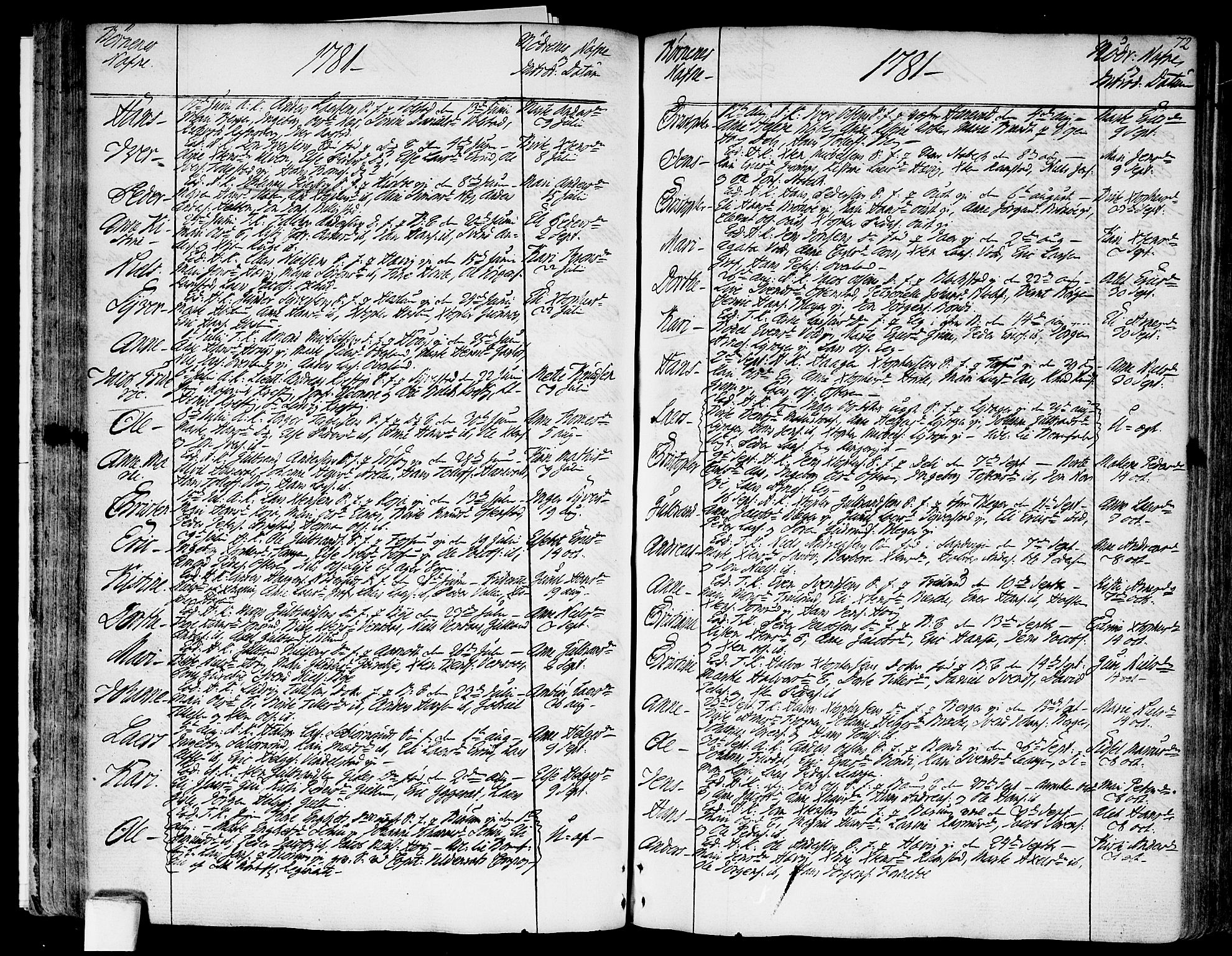 Asker prestekontor Kirkebøker, SAO/A-10256a/F/Fa/L0003: Parish register (official) no. I 3, 1767-1807, p. 72